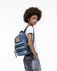 The Biker Colorblock Denim Medium Backpack - Indigo Multi