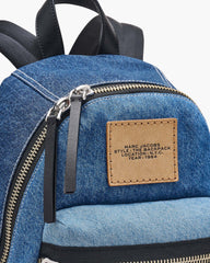 The Biker Colorblock Denim Medium Backpack - Indigo Multi
