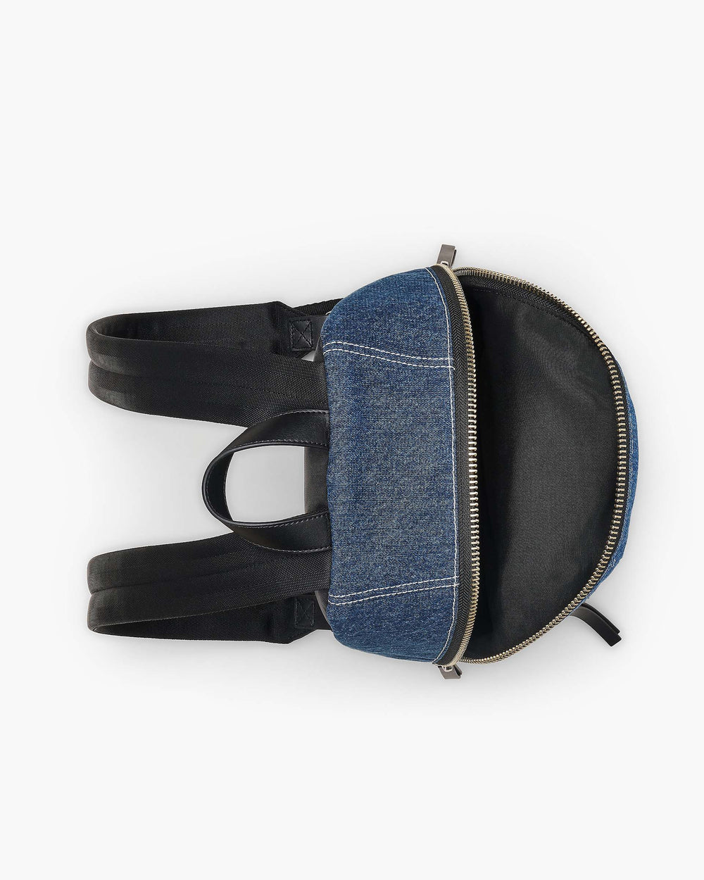 The Biker Colorblock Denim Medium Backpack - Indigo Multi