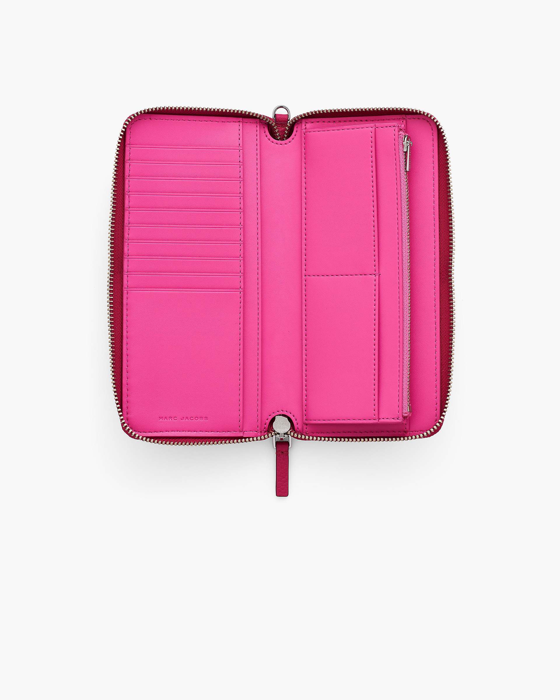 The Leather Continental Wallet - Raspberry Pink