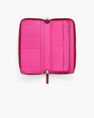The Leather Continental Wallet - Raspberry Pink