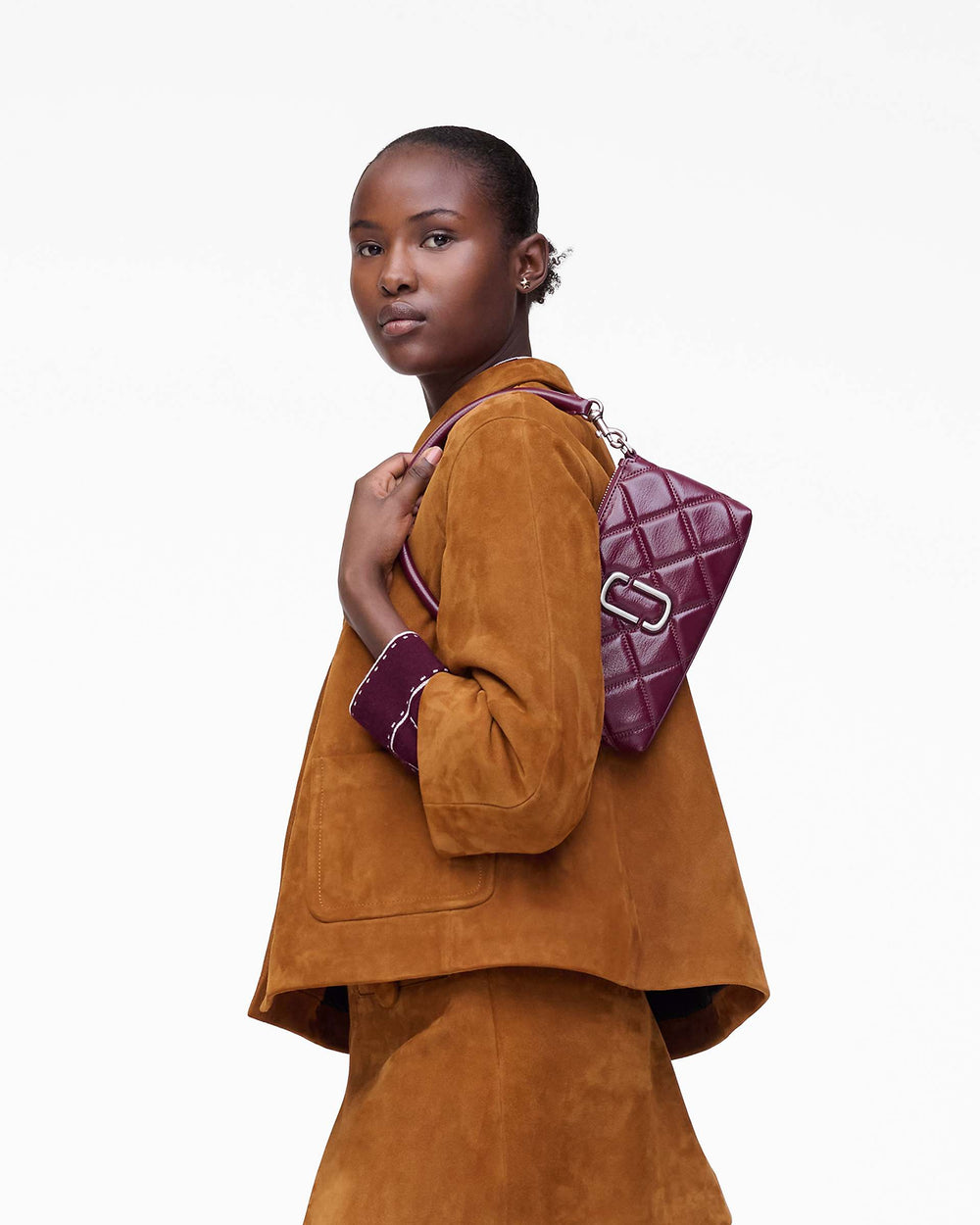 The Quilted Snapshot Convertible Shoulder Bag - Dark Plum