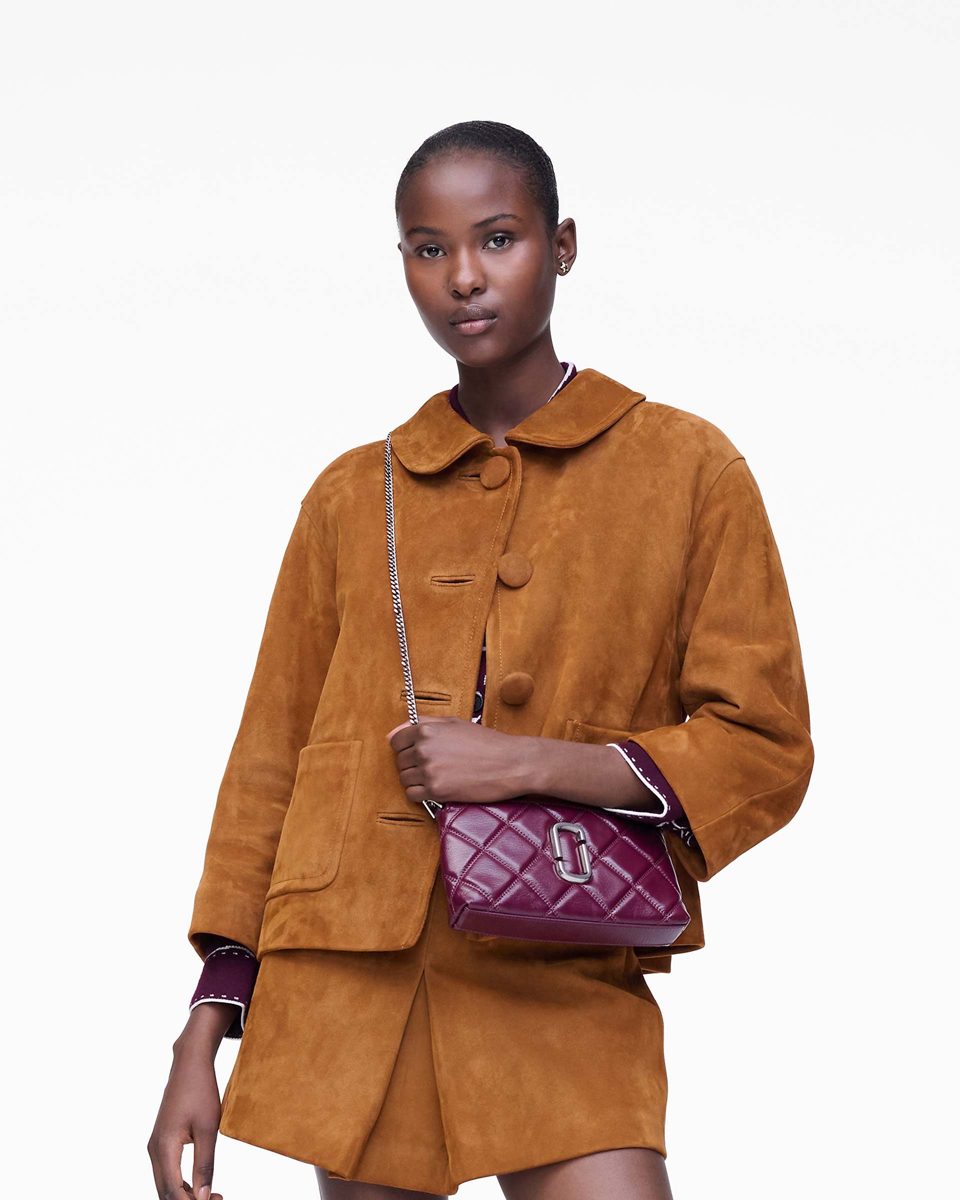 The Quilted Snapshot Convertible Shoulder Bag - Dark Plum