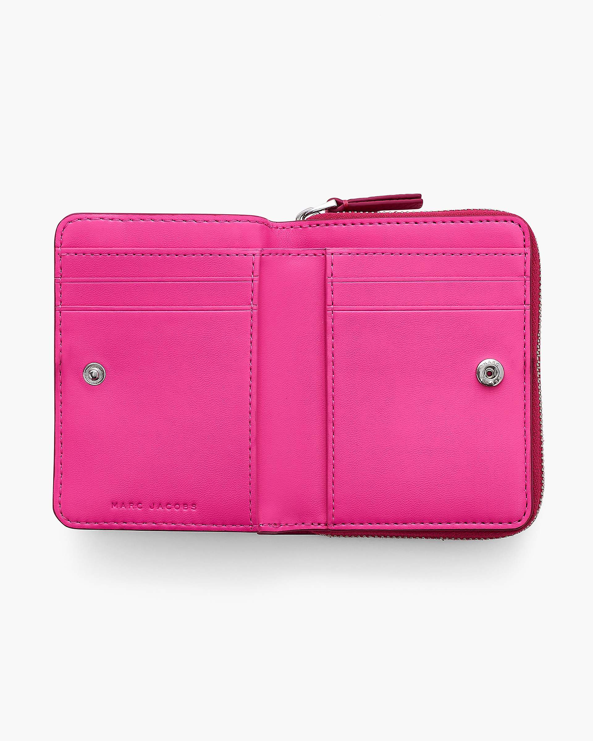 The Leather Mini Compact Wallet - Raspberry Pink|Raspberry Pink