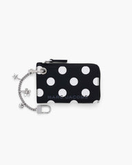 The Dots Top Zip Charm Wallet - Black Multi