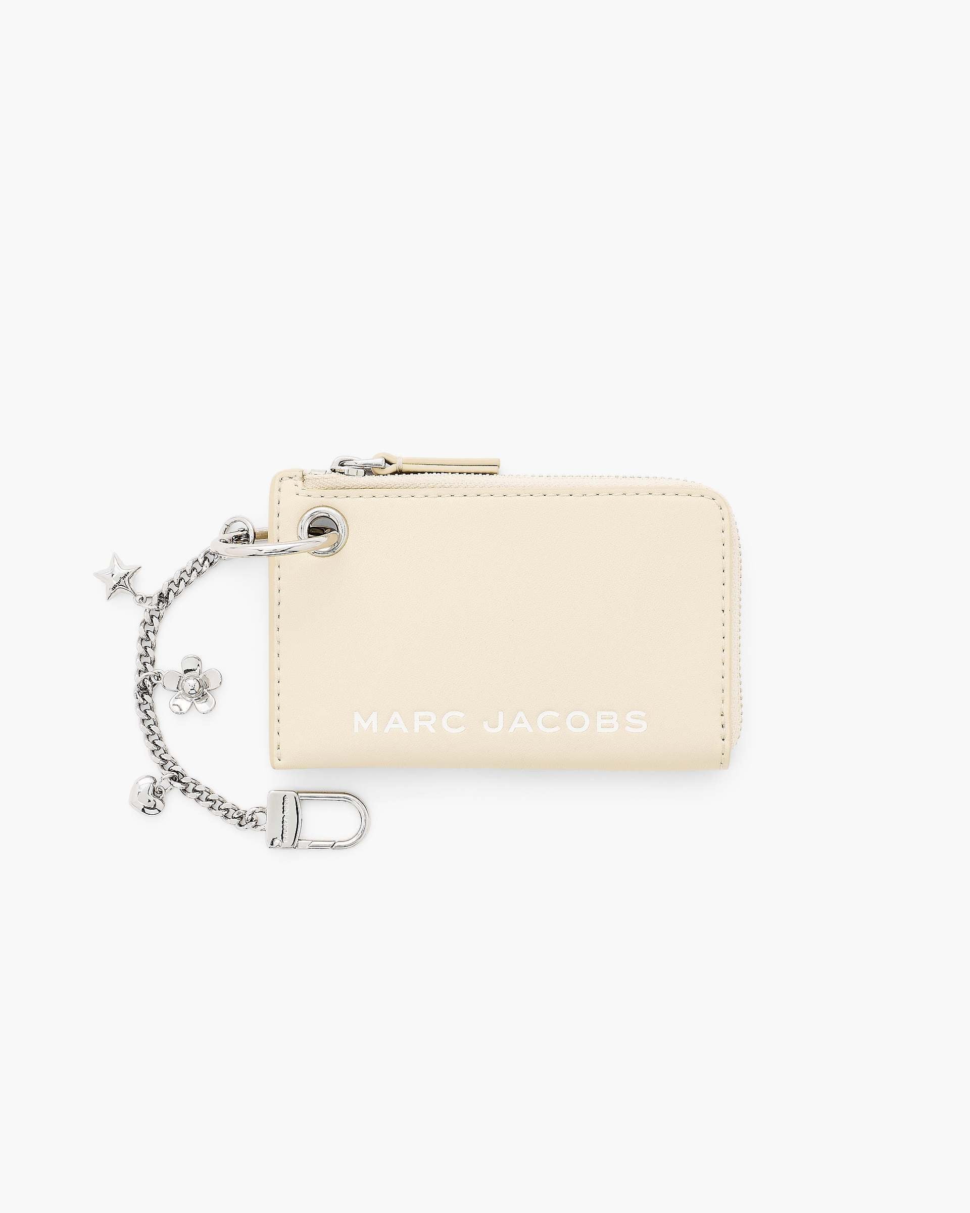 The Top Zip Charm Wallet - Cloud White