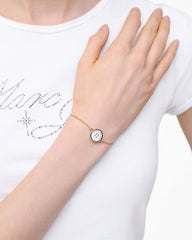 The Button Chain Bracelet - Gold/Cream