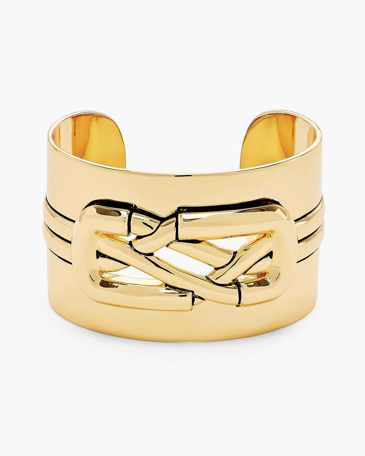 The Dual Statement Cuff Bracelet - Gold