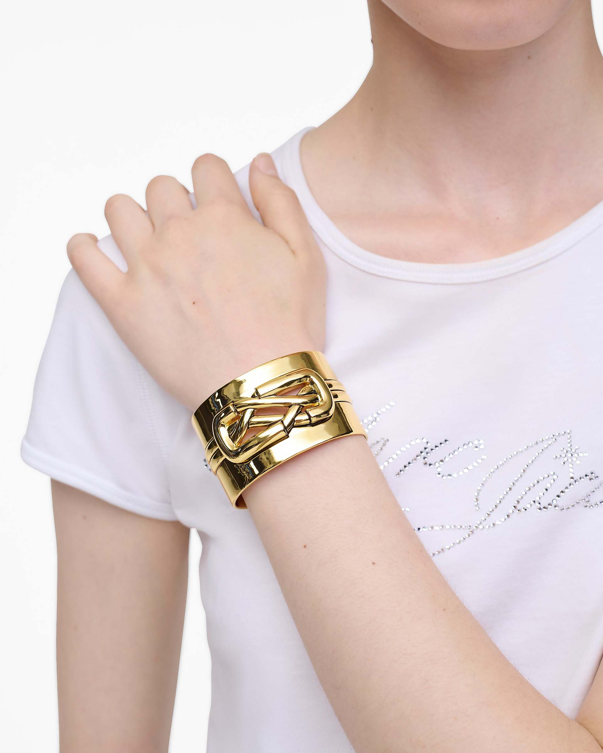 The Dual Statement Cuff Bracelet - Gold