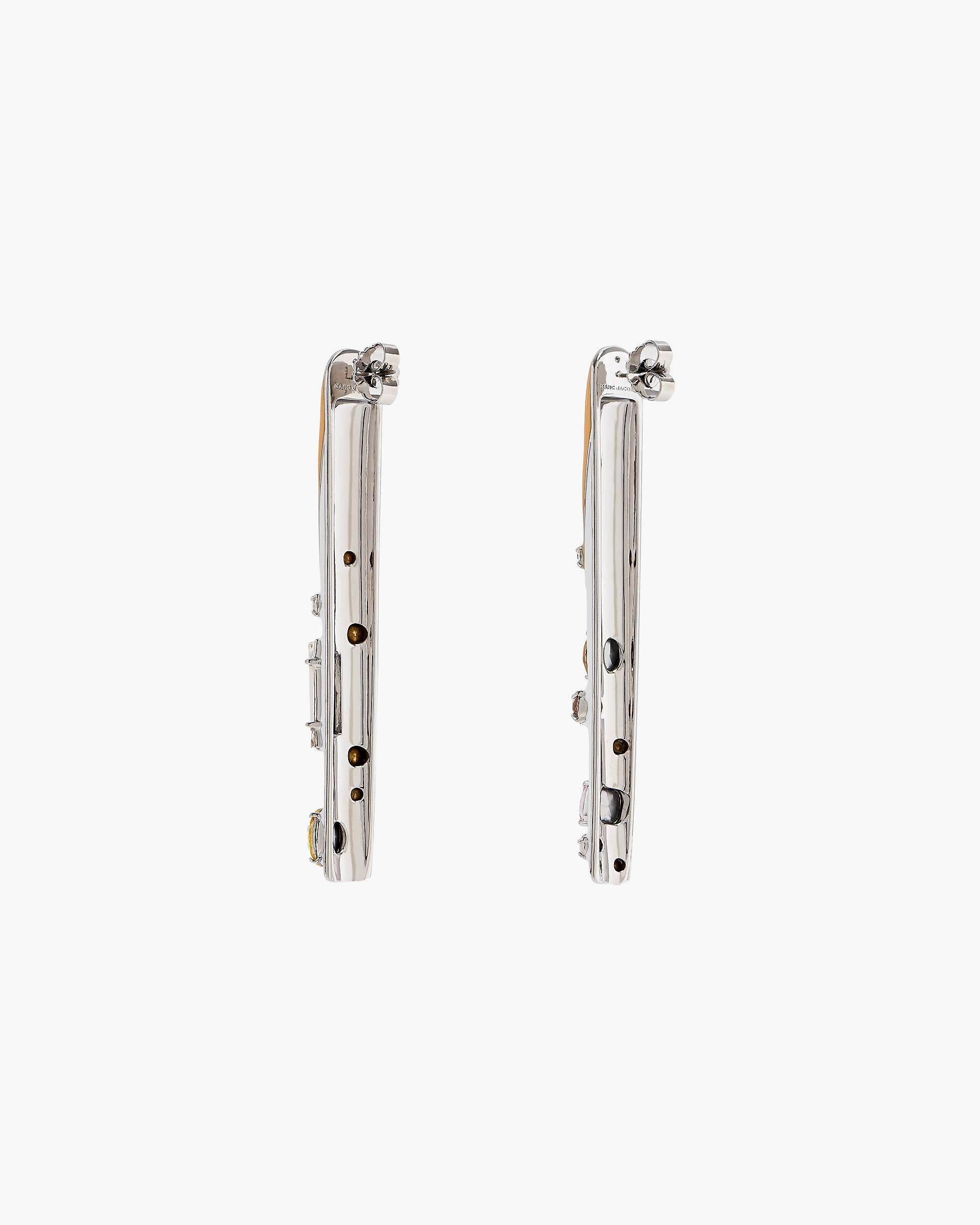The Marc Nails Statement Earrings - Silver/Multi