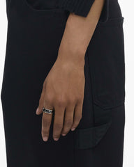 The Marc Jacobs Enamel Ring - Silver/Black