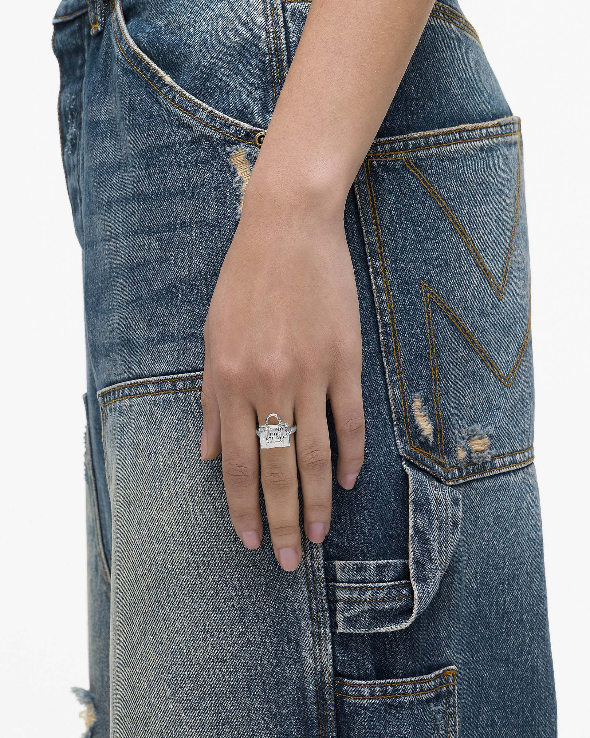 The Tote Bag Ring - Light Antique Silver
