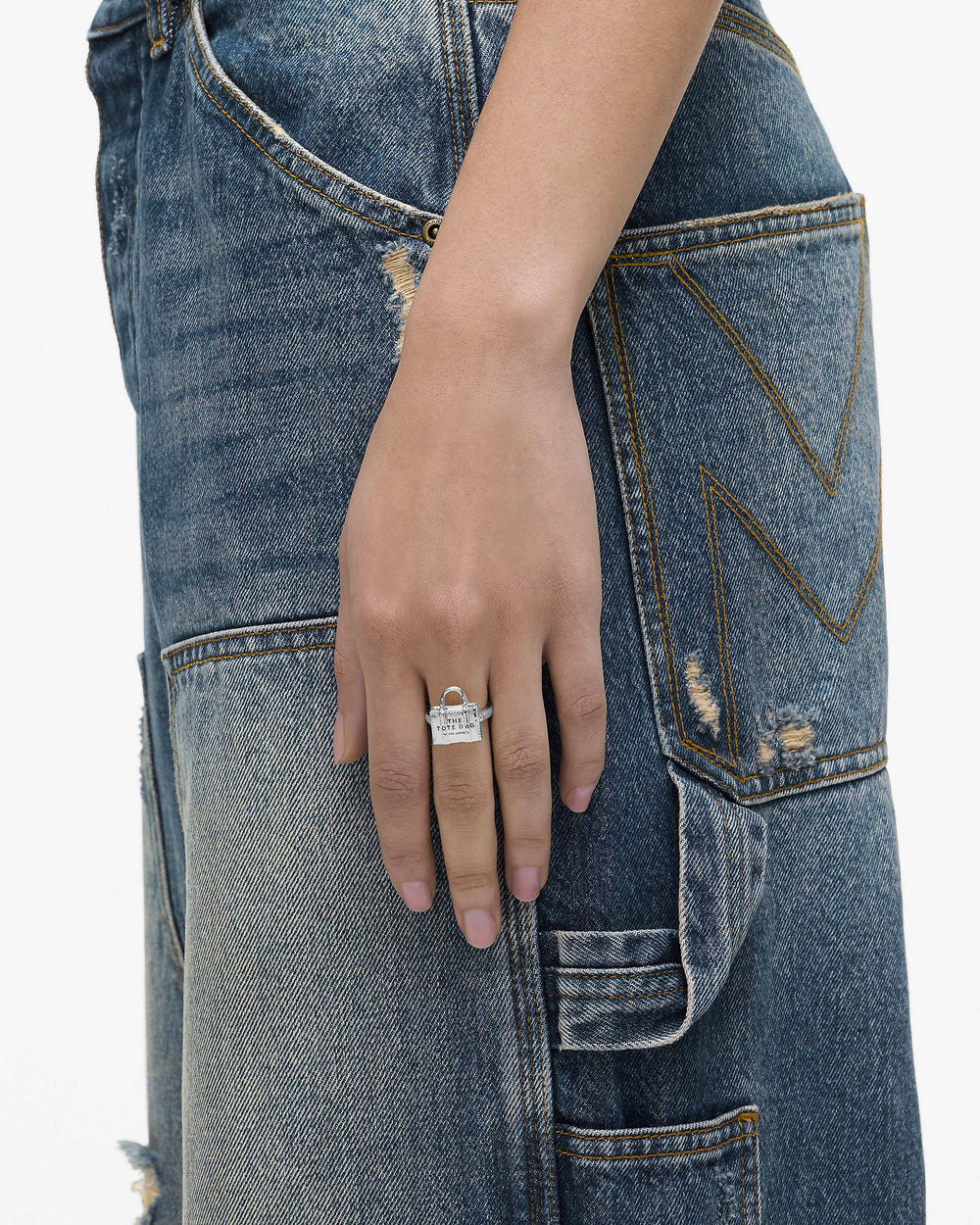 The Tote Bag Ring - Light Antique Silver