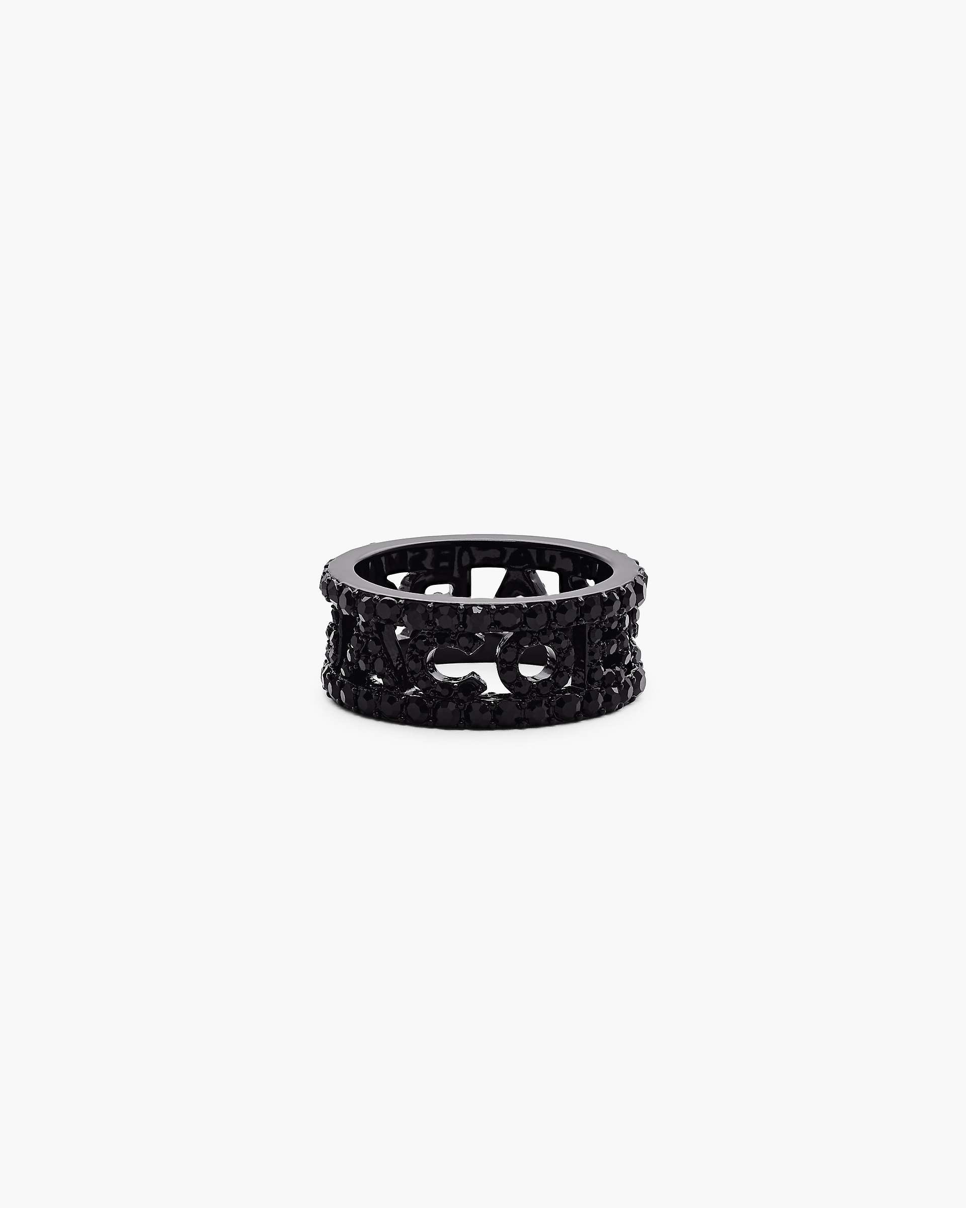The Monogram Pave Ring - Black/Black Crystal