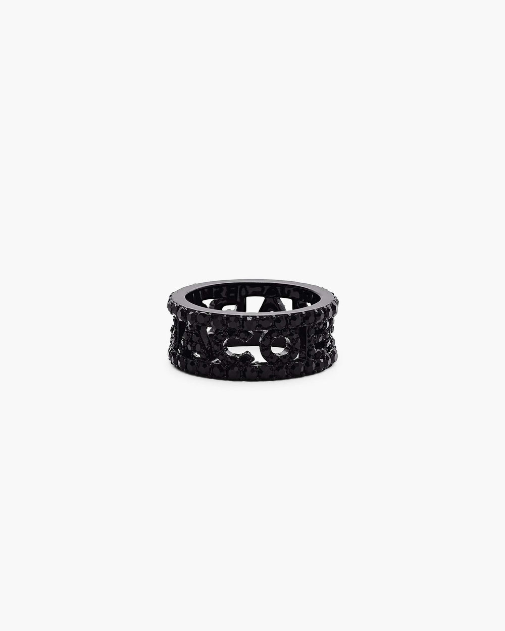 The Monogram Pave Ring - Black/Black Crystal
