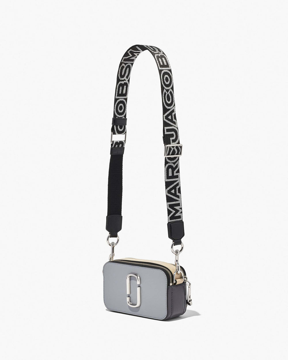 The Thin Outline Logo Webbing Strap - Black/Silver