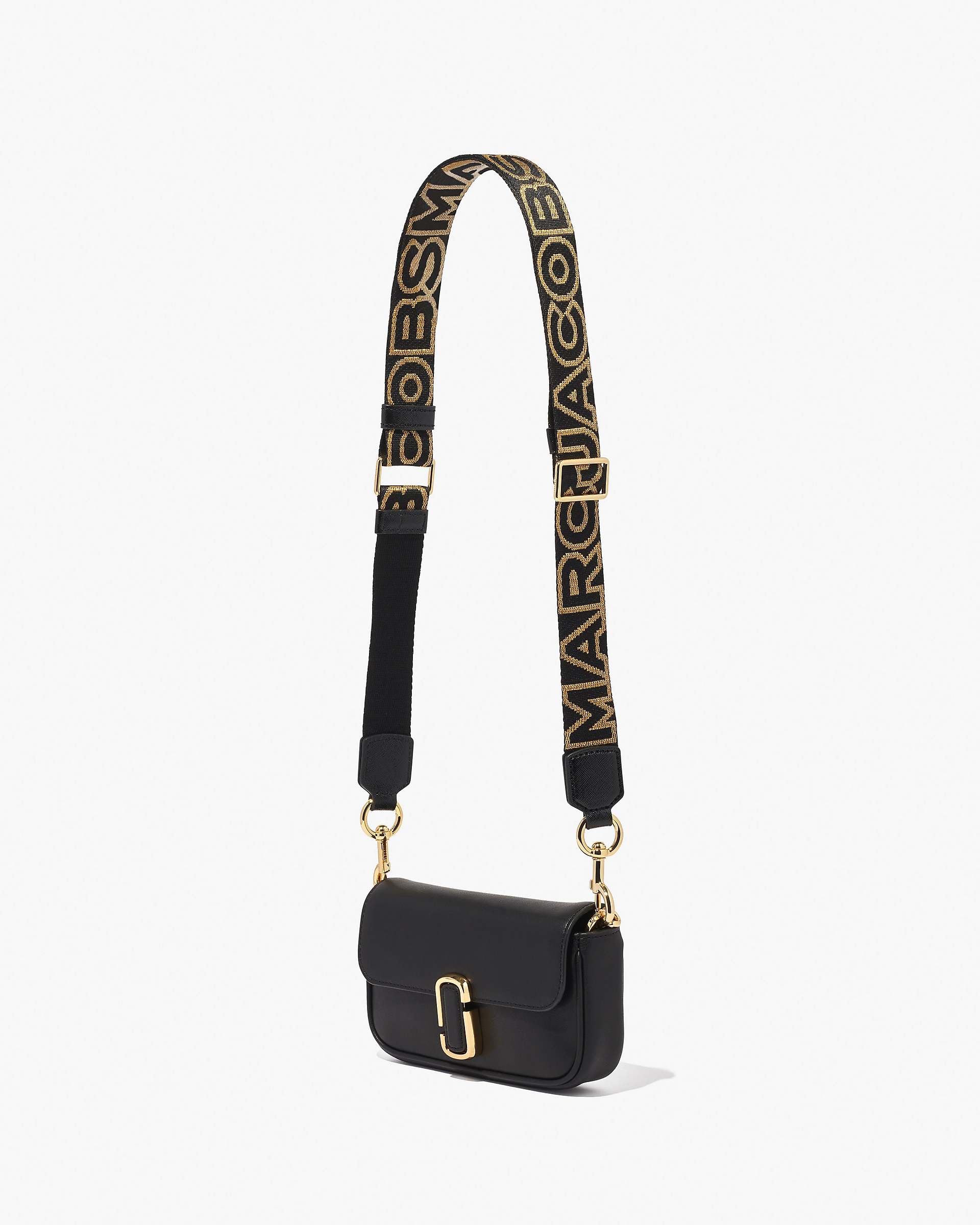 The Thin Outline Logo Webbing Strap - Black/Gold