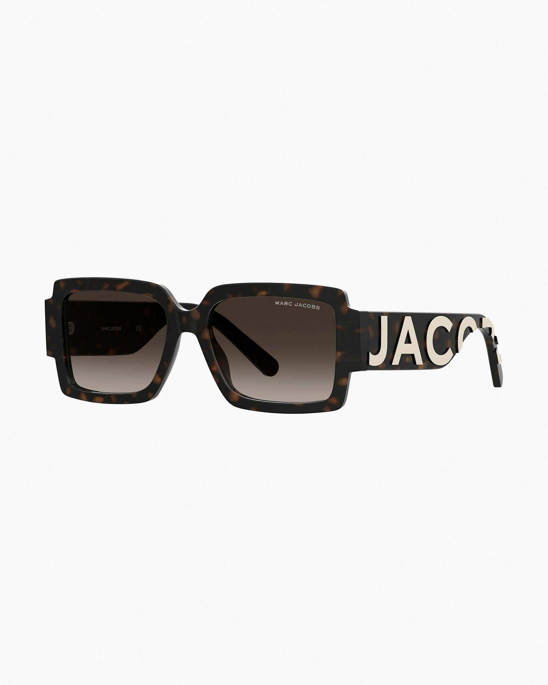 The Marc Jacobs Bold Logo Square Sunglasses - Havana