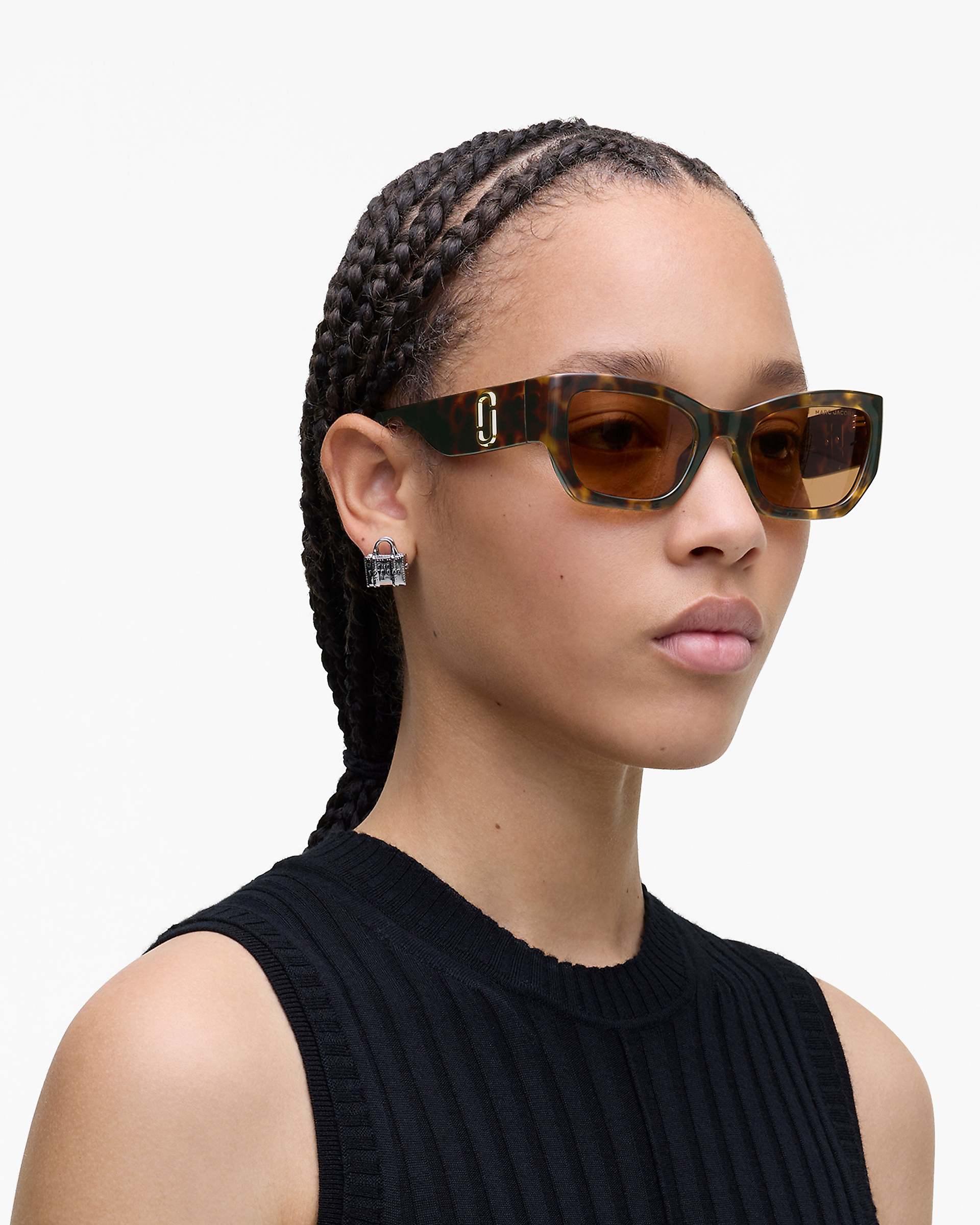 The J Marc Square Cat Eye Sunglasses - Havana