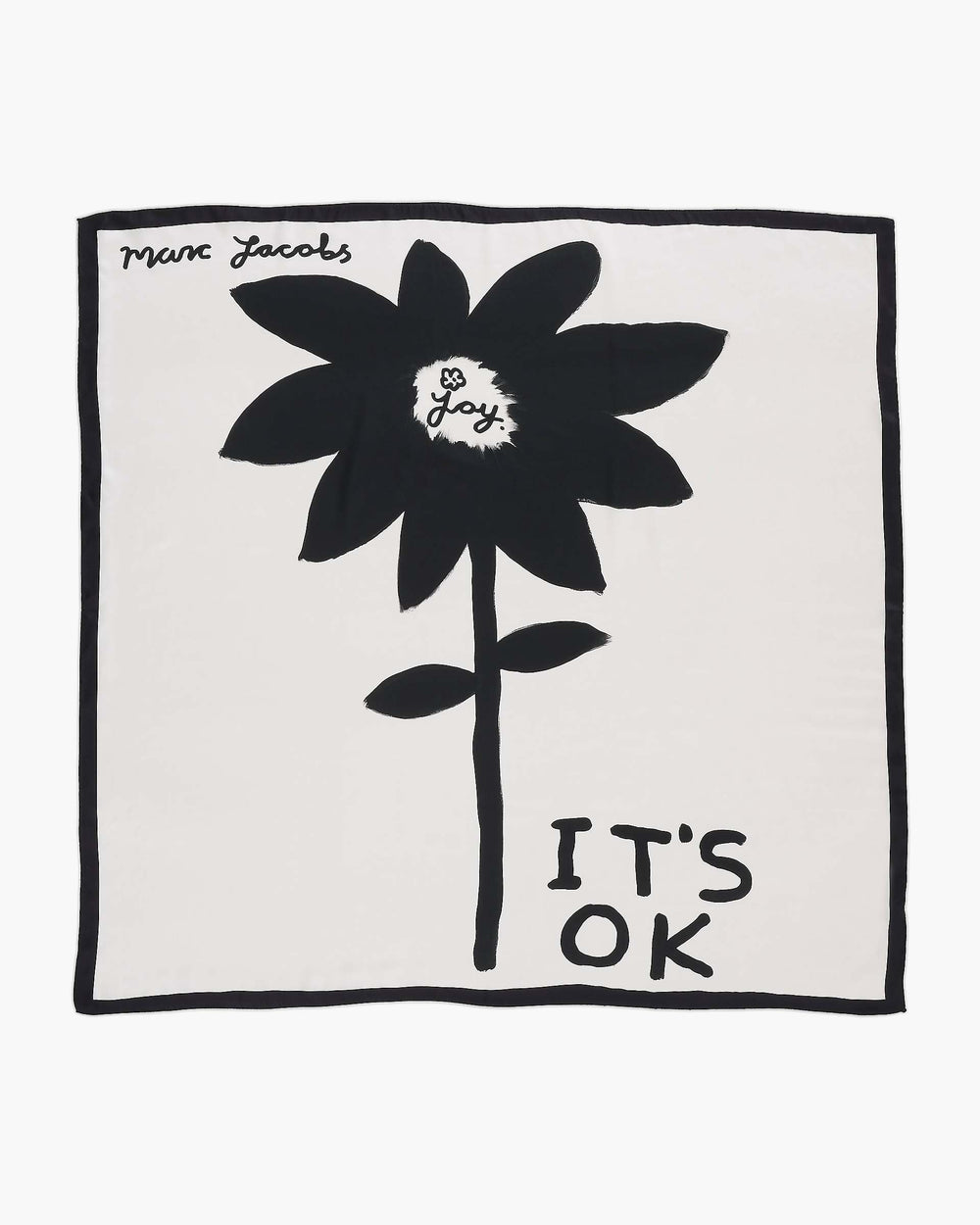 David Shrigley X Marc Jacobs It's Ok Silk Scarf - White Multi