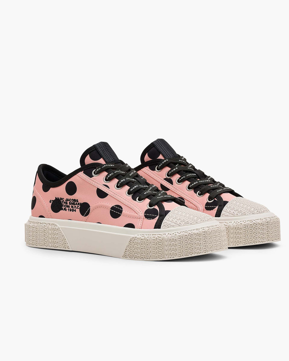 The Satin Dots Sneaker - Peach Multi