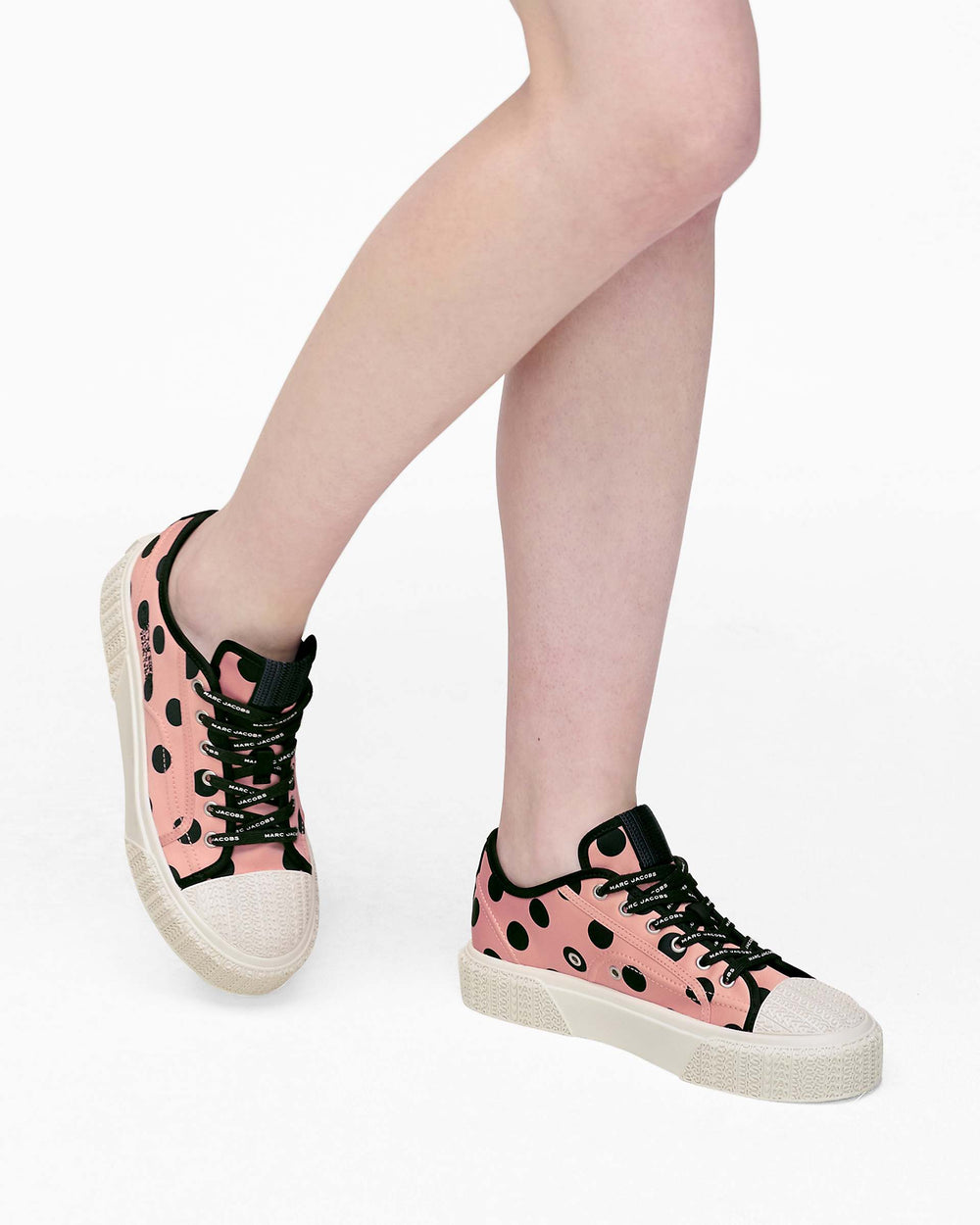 The Satin Dots Sneaker - Peach Multi