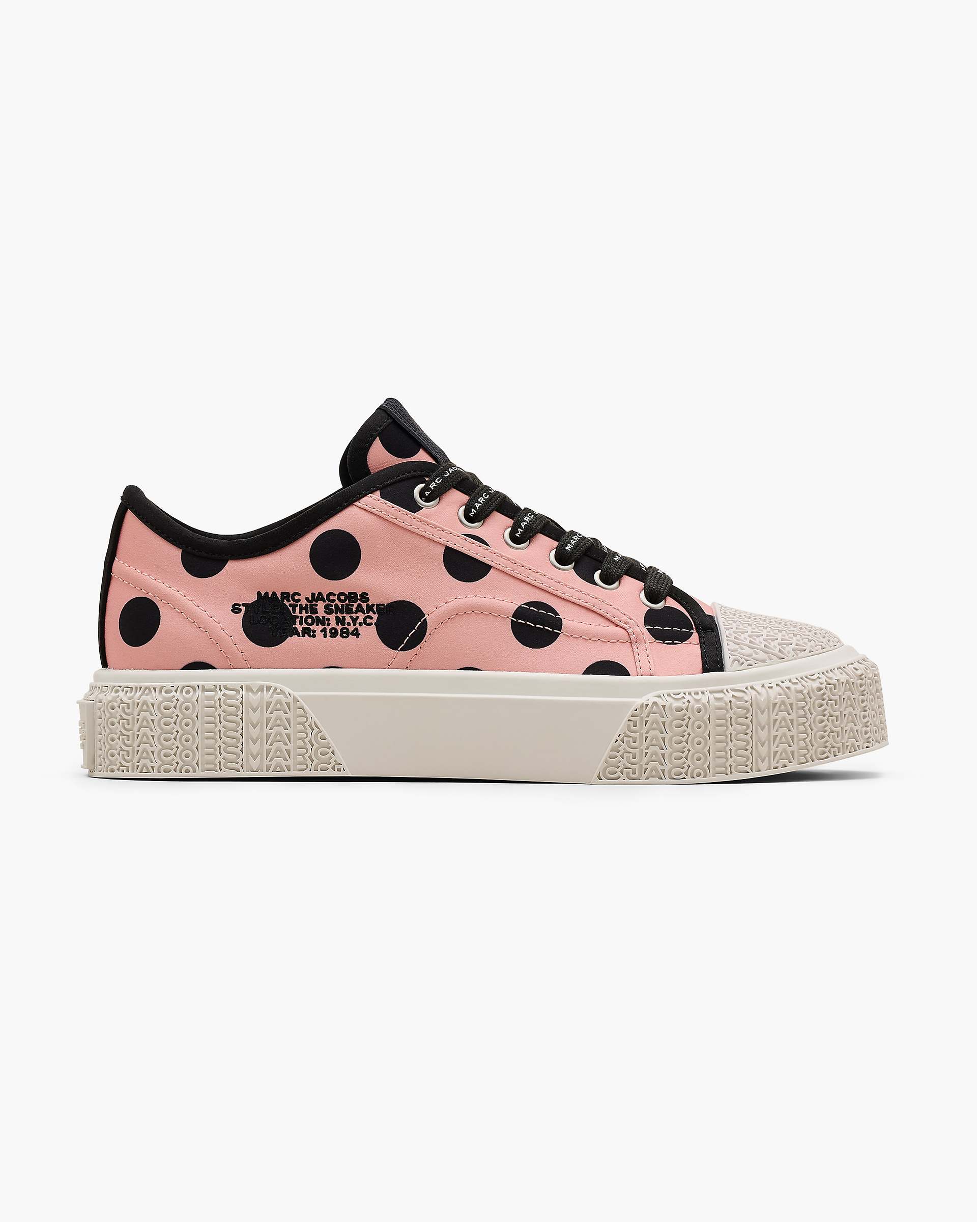 The Satin Dots Sneaker - Peach Multi
