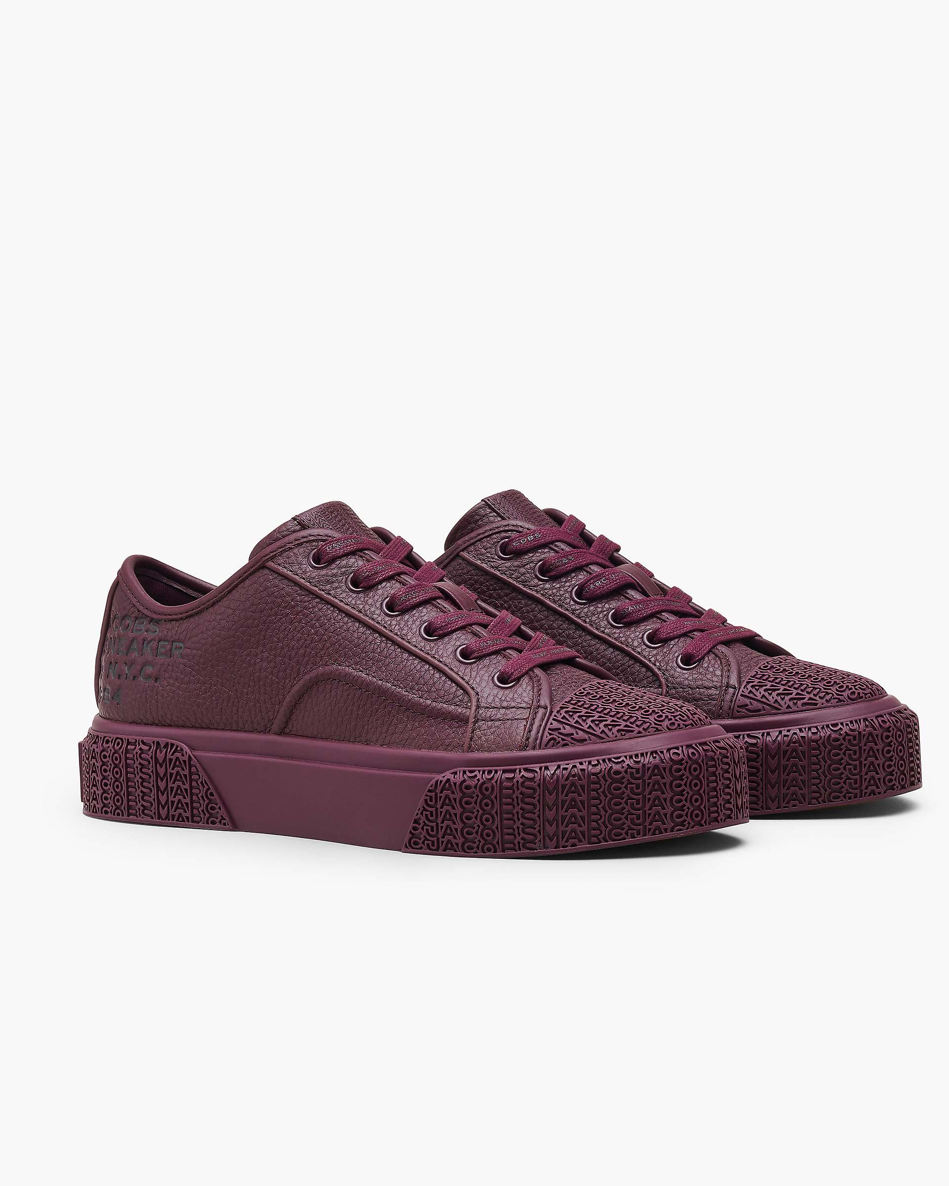 The Leather Sneaker - Dark Plum