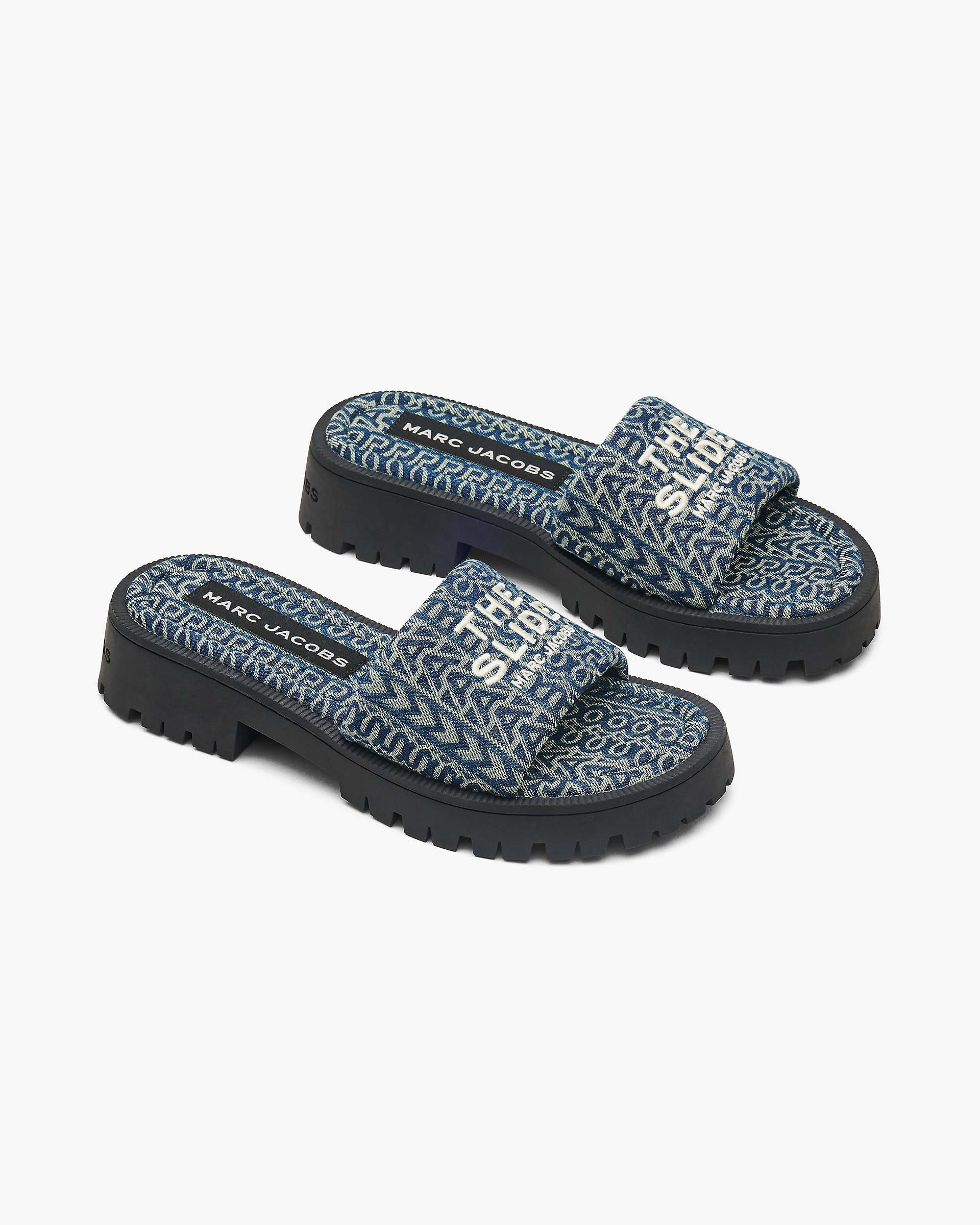 The Denim Monogram Lug Sole Slide - Sun Faded Denim