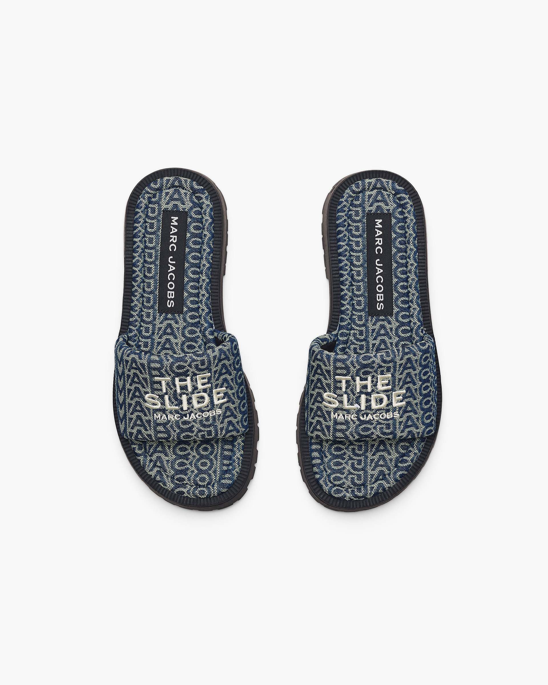 The Denim Monogram Lug Sole Slide - Sun Faded Denim