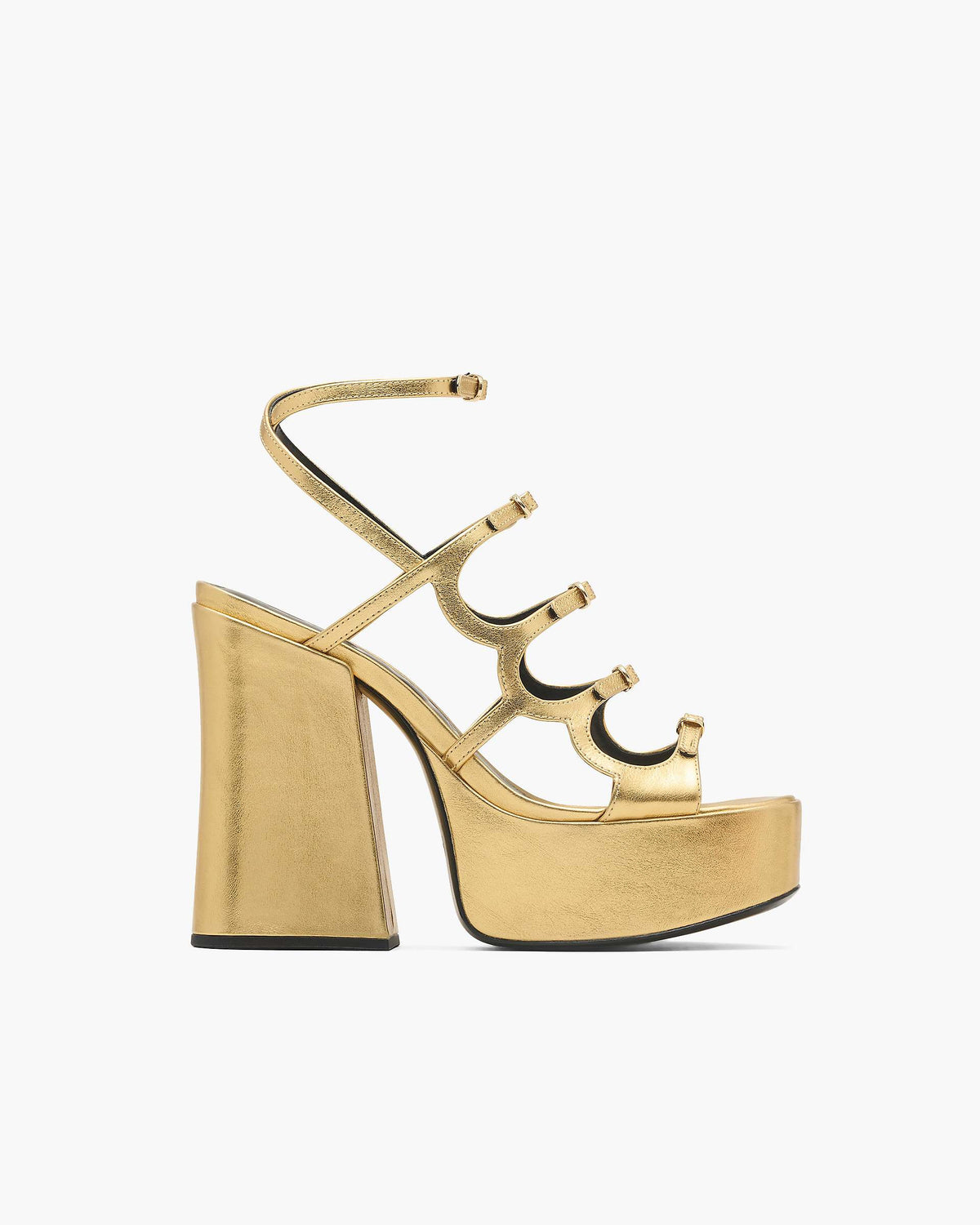 The Metallic Leather Kiki Platform Sandal - Gold