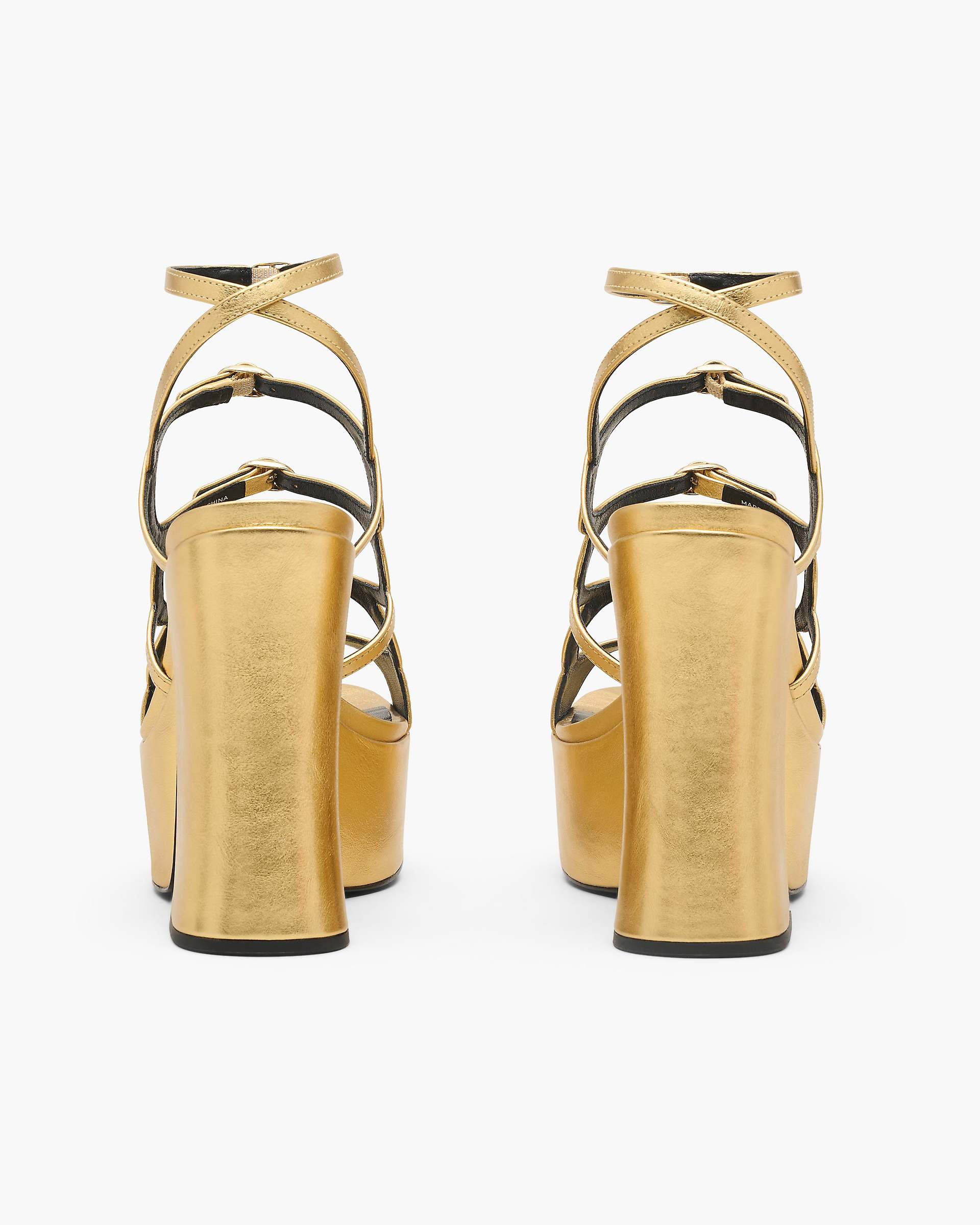 The Metallic Leather Kiki Platform Sandal - Gold