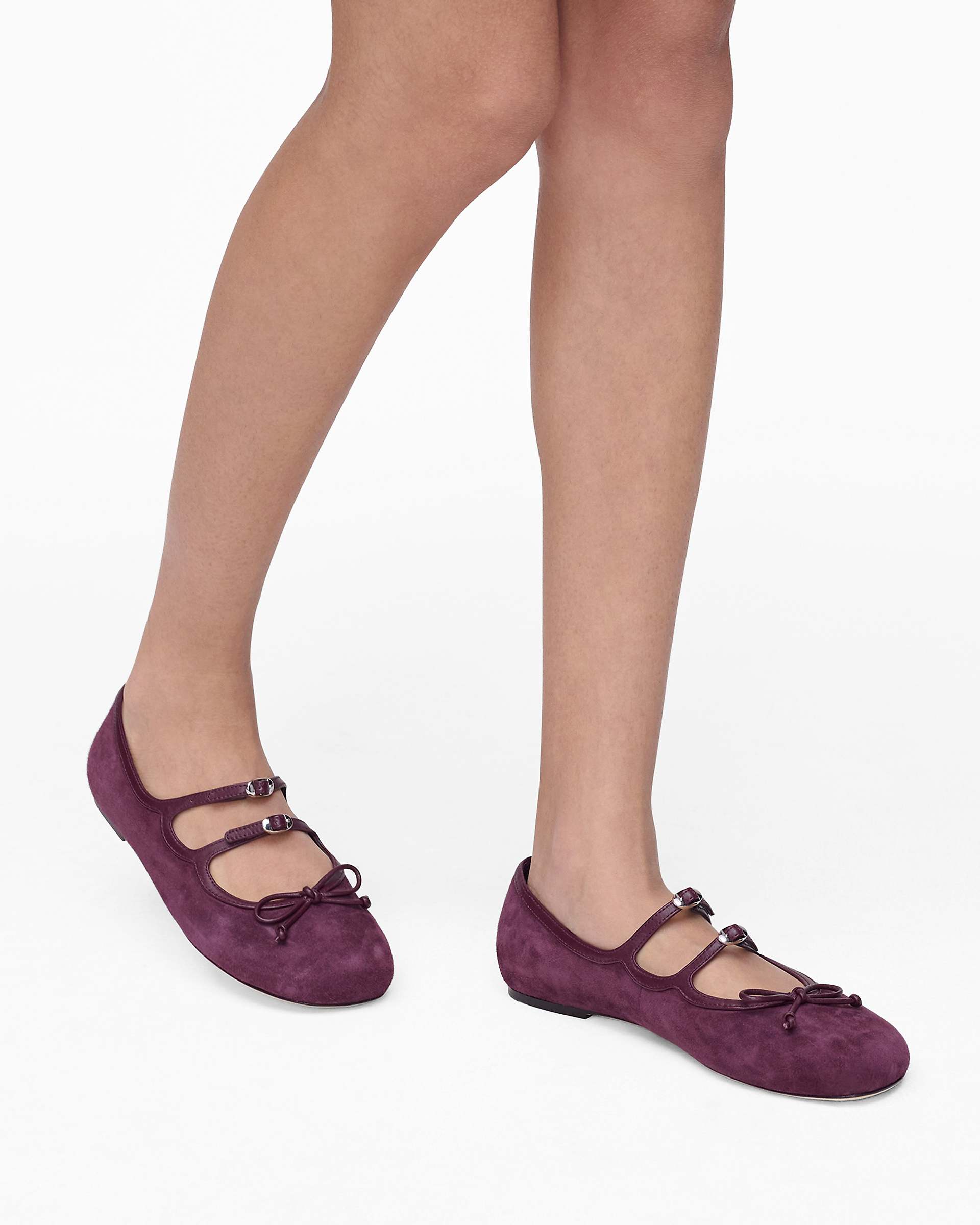 The Suede Kiki Ballerina - Dark Plum