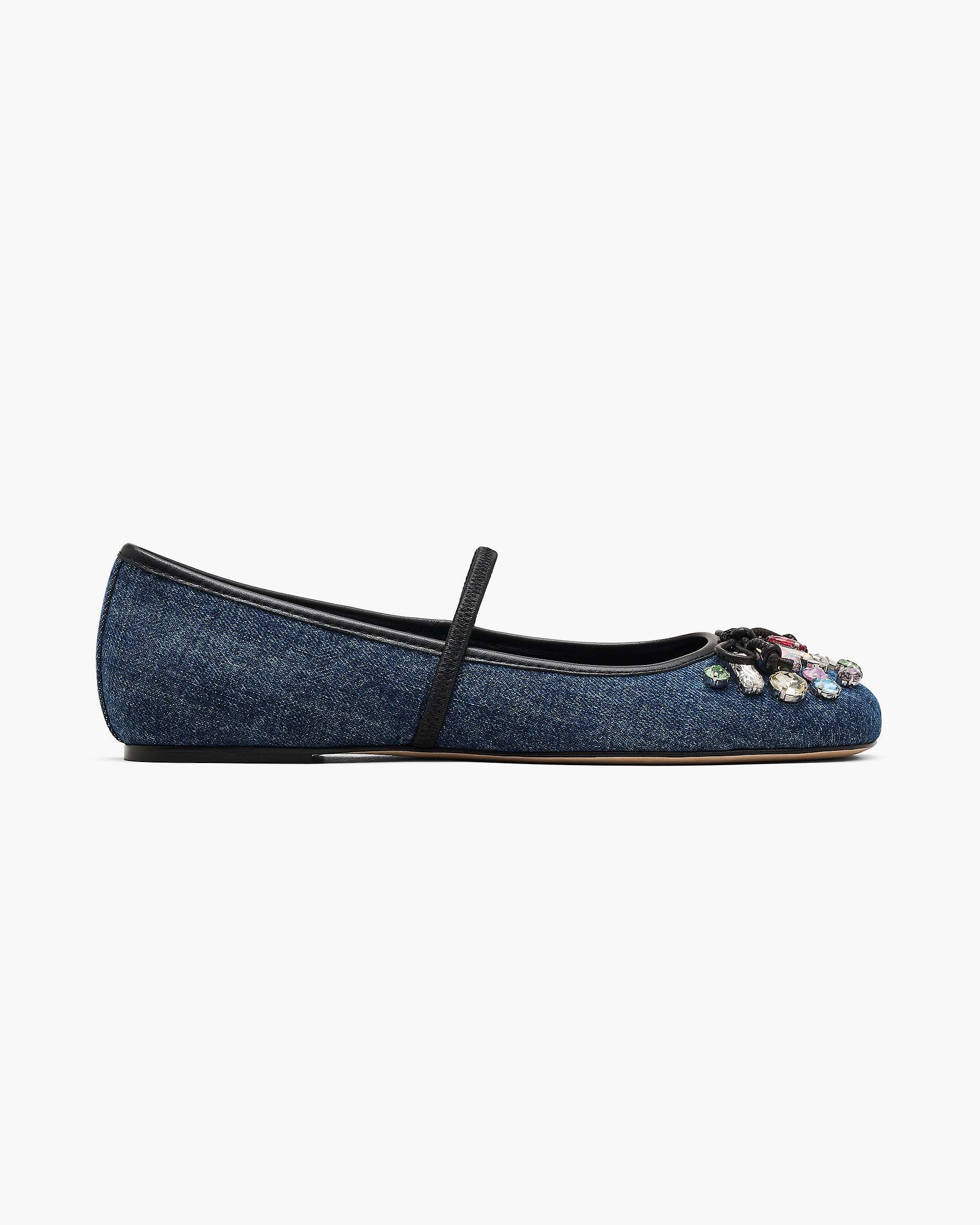 The Gem Denim Sabrina Ballerina - Indigo