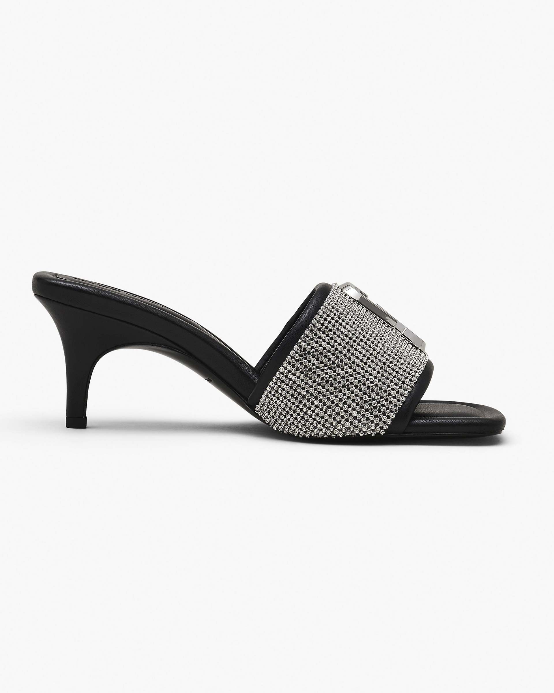 The Rhinestone J Marc Heeled Sandal - Black/Crystal