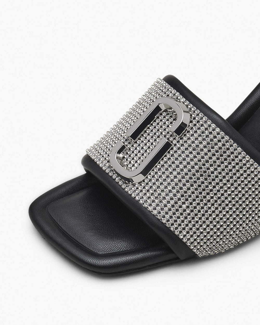The Rhinestone J Marc Heeled Sandal - Black/Crystal