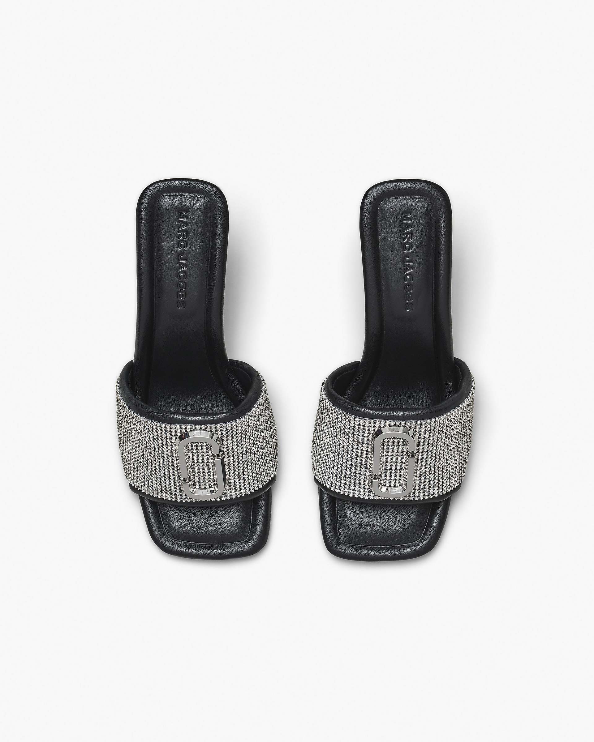 The Rhinestone J Marc Heeled Sandal - Black/Crystal