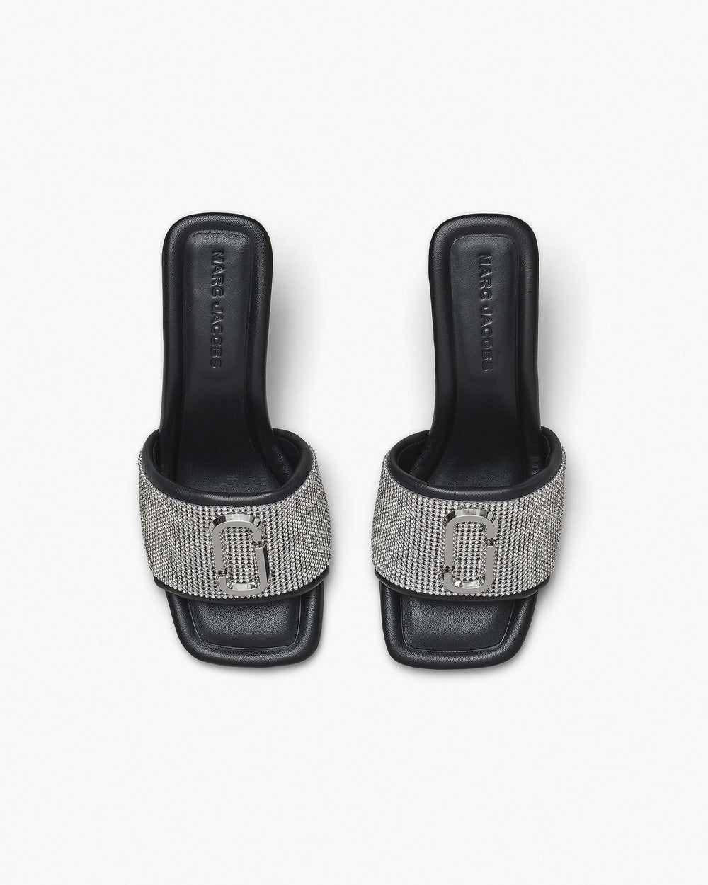 The Rhinestone J Marc Heeled Sandal - Black/Crystal