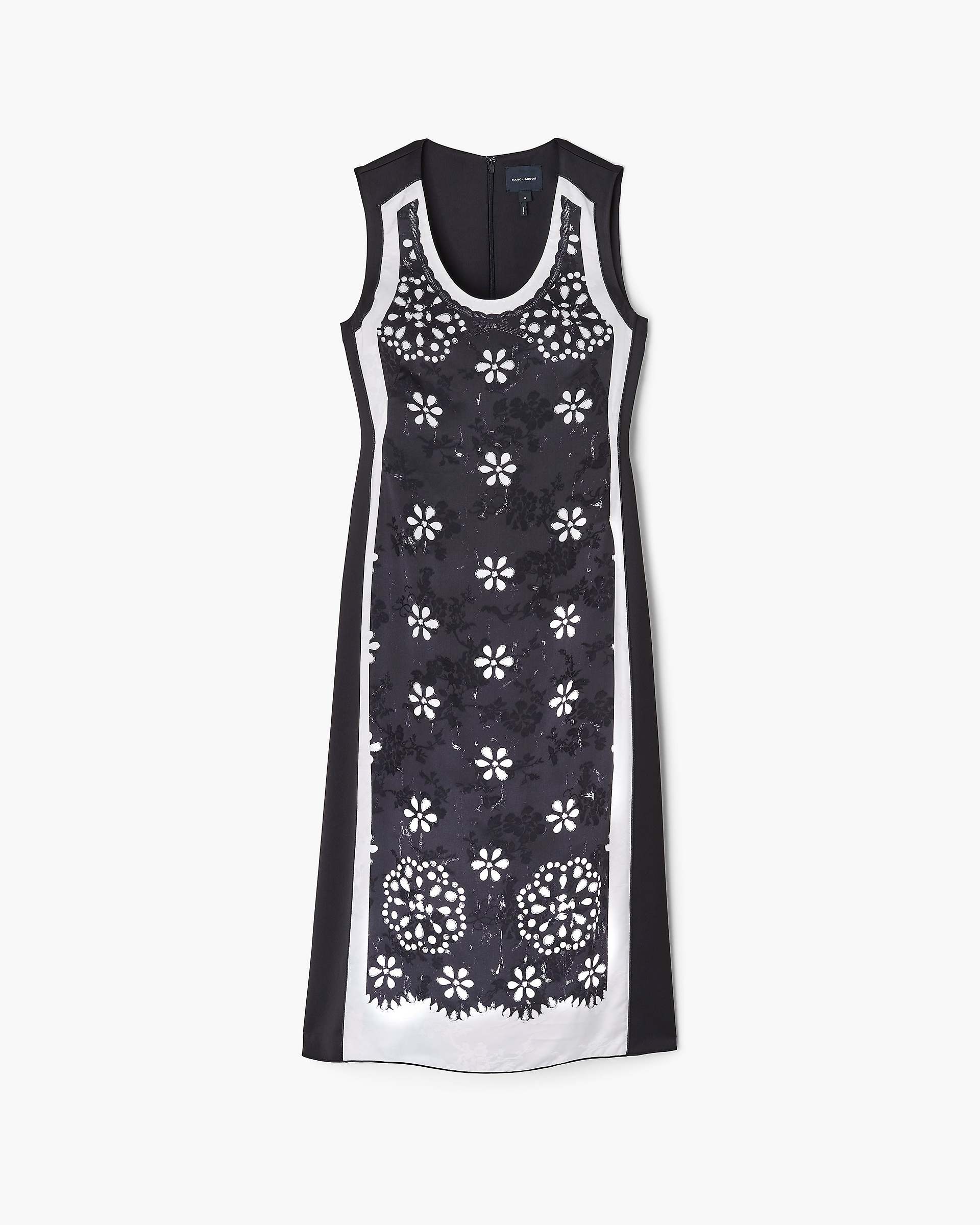 Trompe L'Oeil Eyelet Dress - Black/White