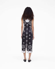 Trompe L'Oeil Eyelet Dress - Black/White