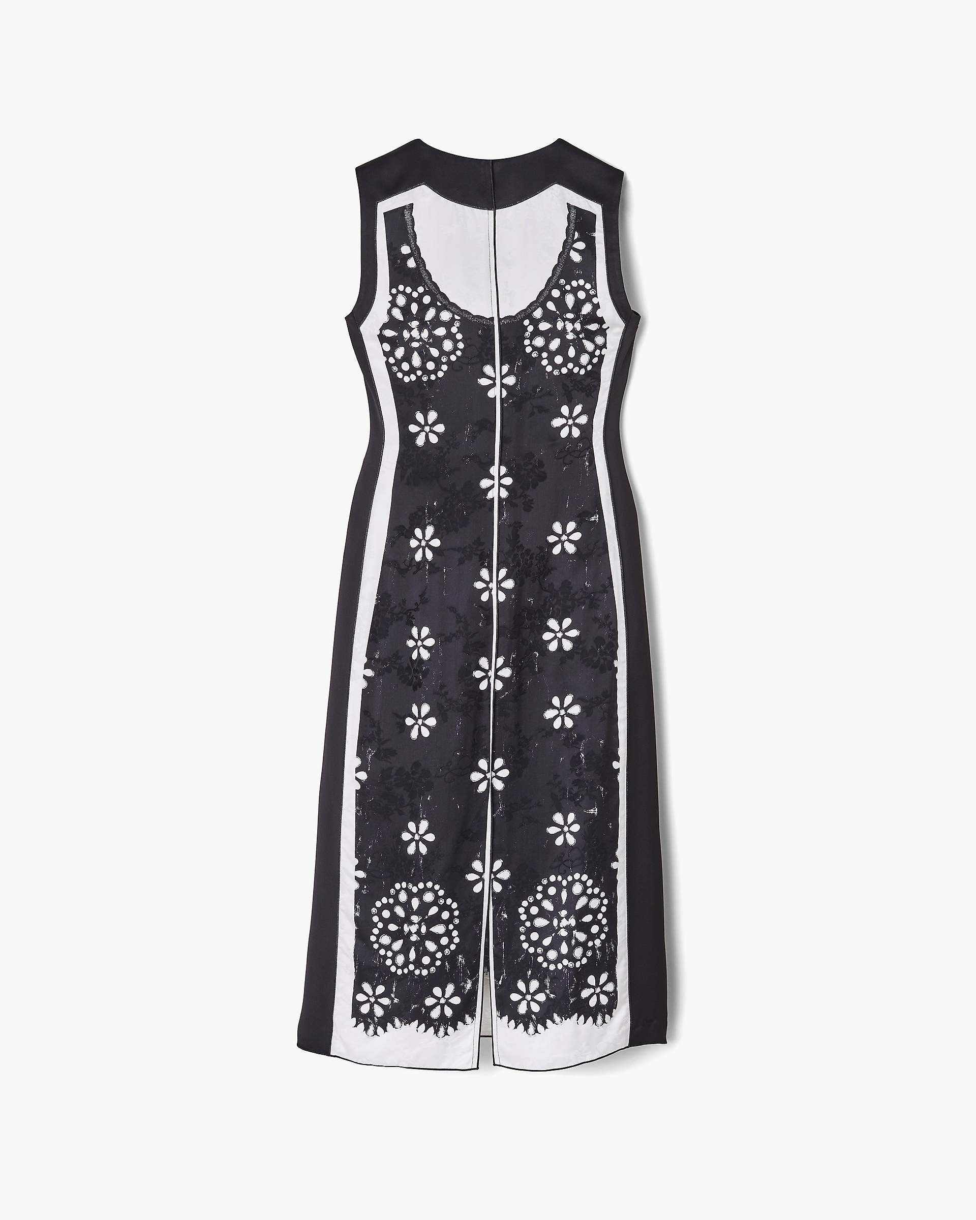 Trompe L'Oeil Eyelet Dress - Black/White