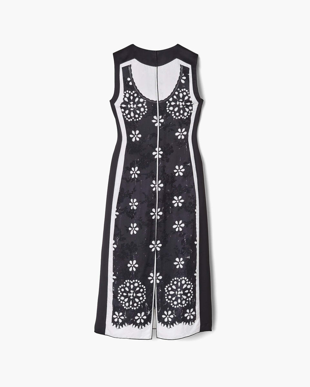 Trompe L'Oeil Eyelet Dress - Black/White