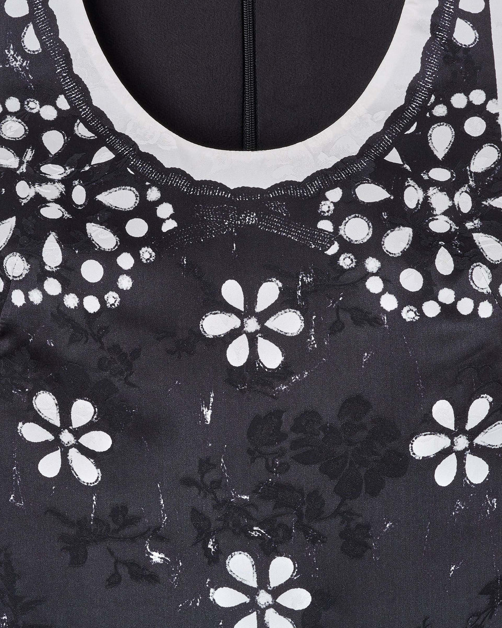 Trompe L'Oeil Eyelet Dress - Black/White