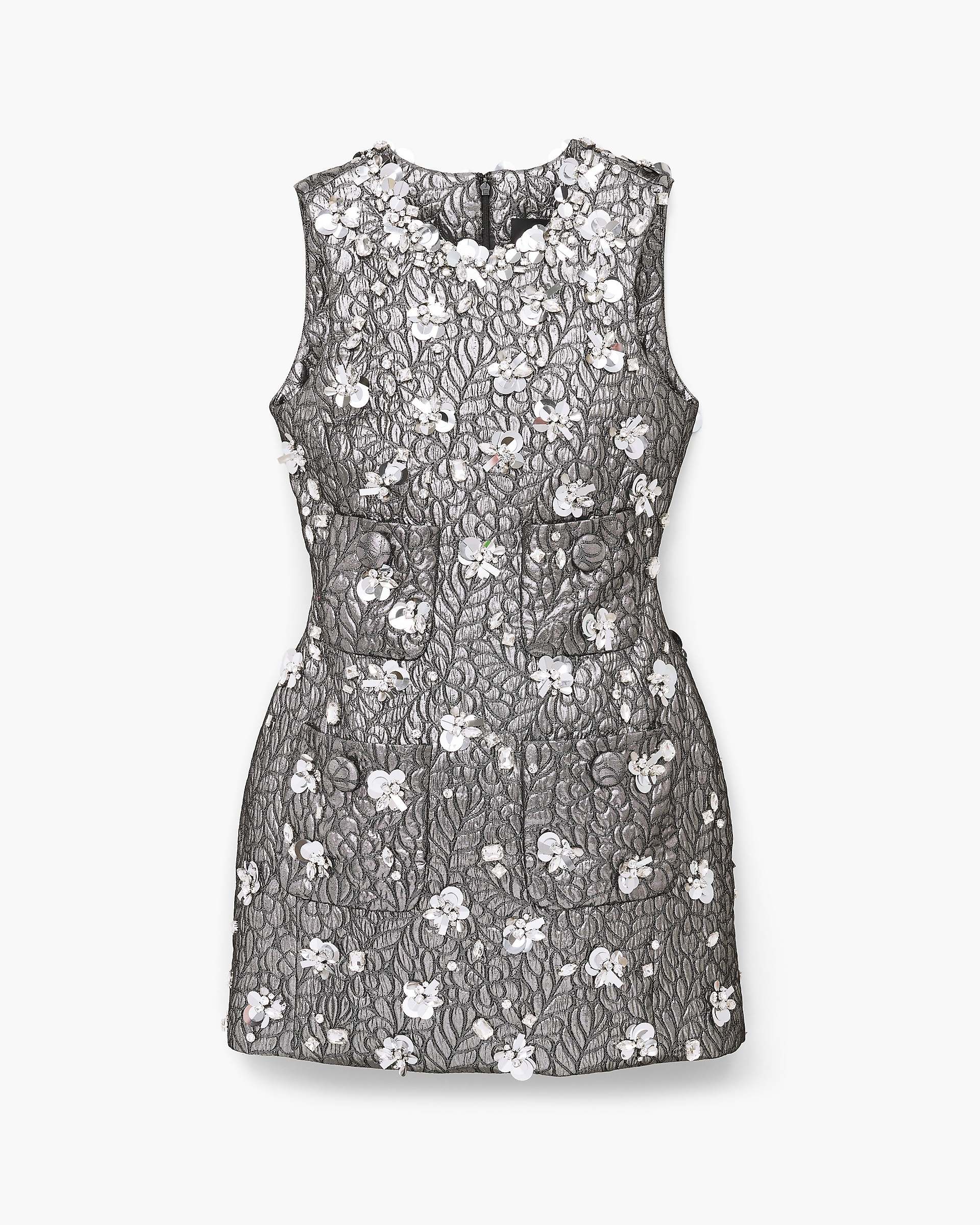 Sculpted Gem Doll Dress - Silver