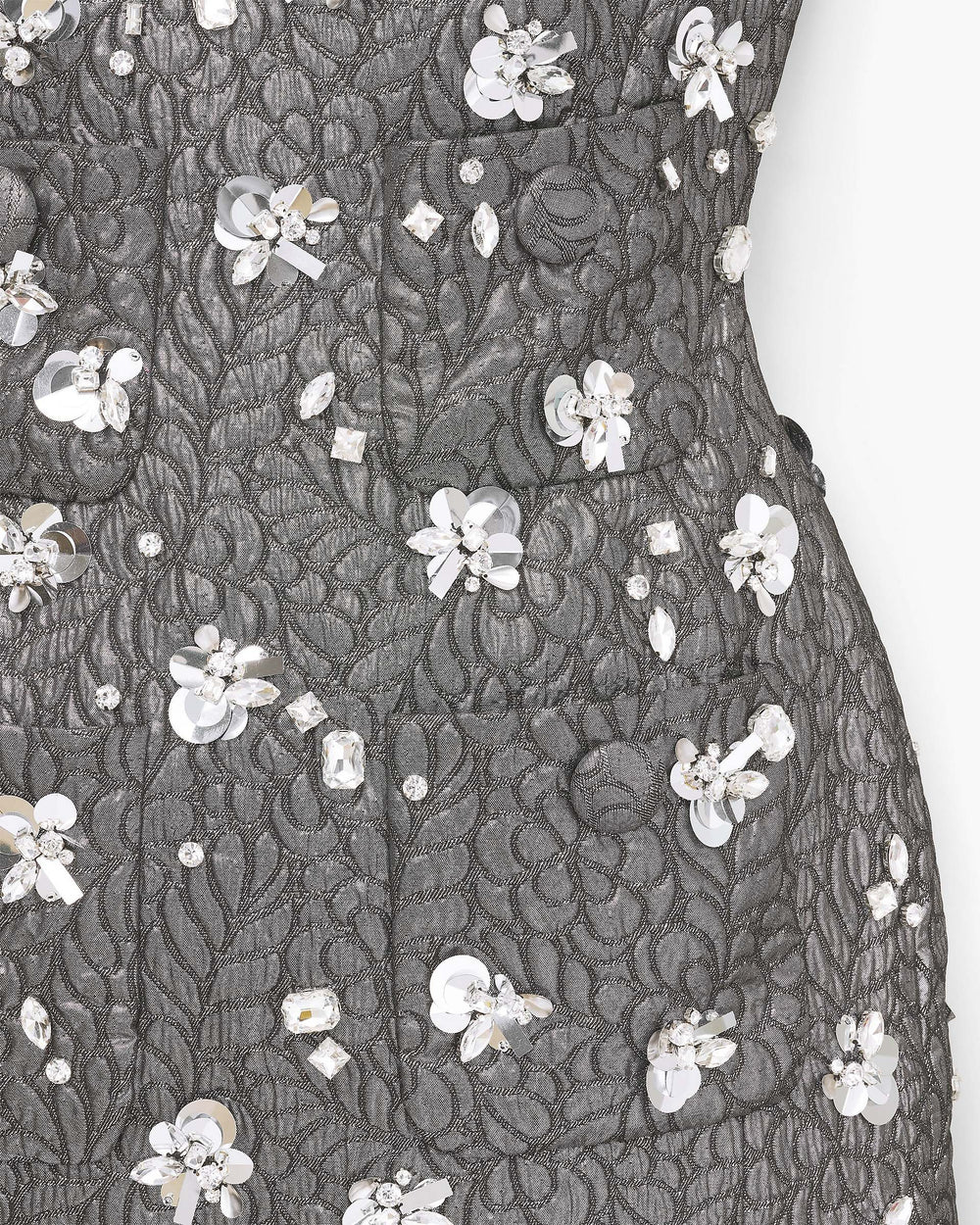 Sculpted Gem Doll Dress - Silver