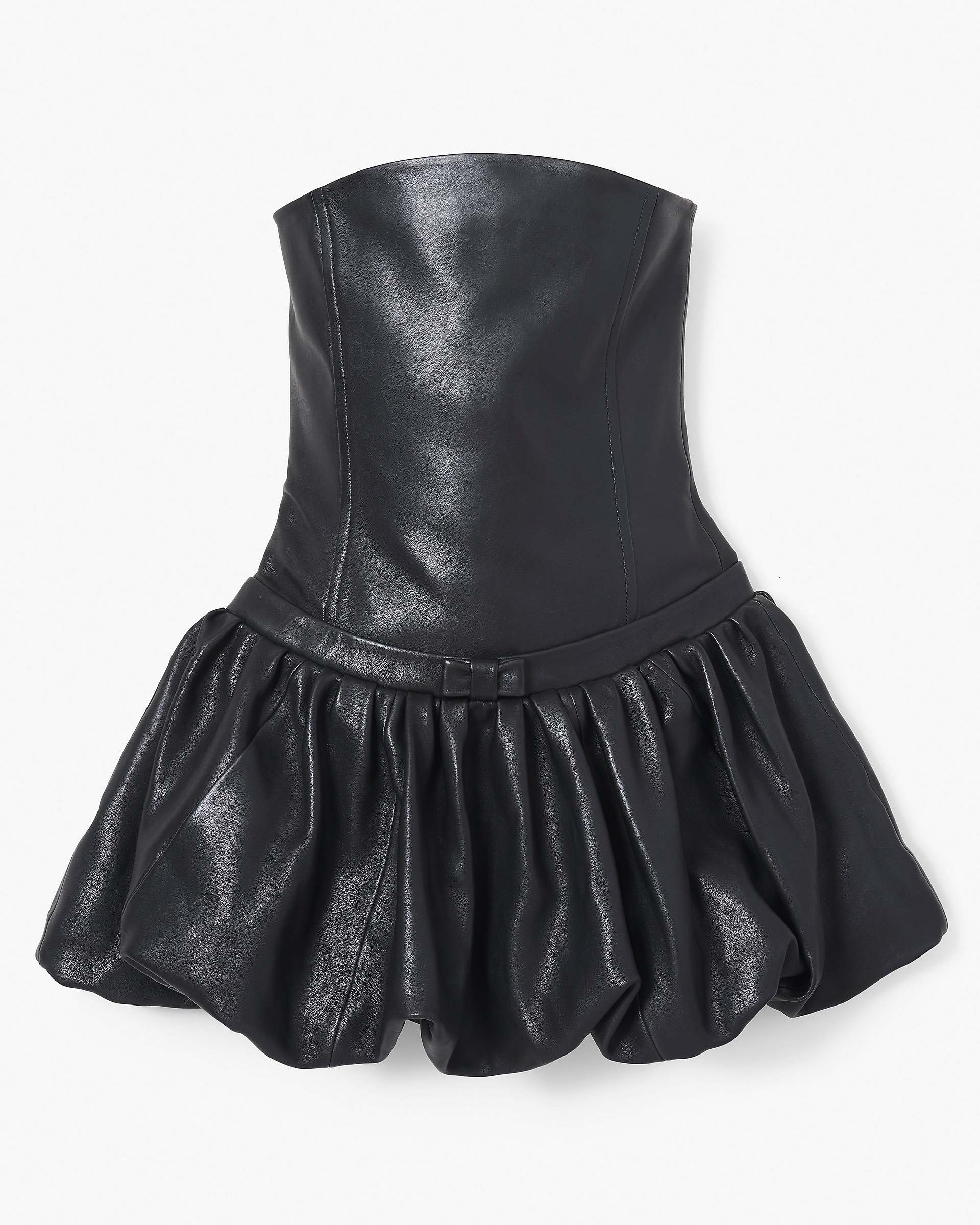The Leather Bubble Dress - Black