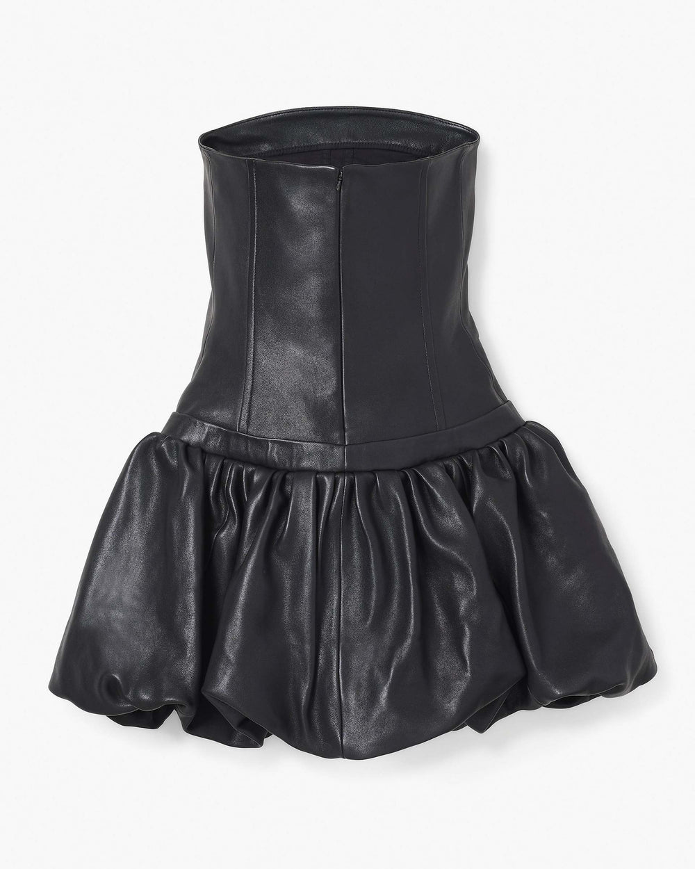 The Leather Bubble Dress - Black