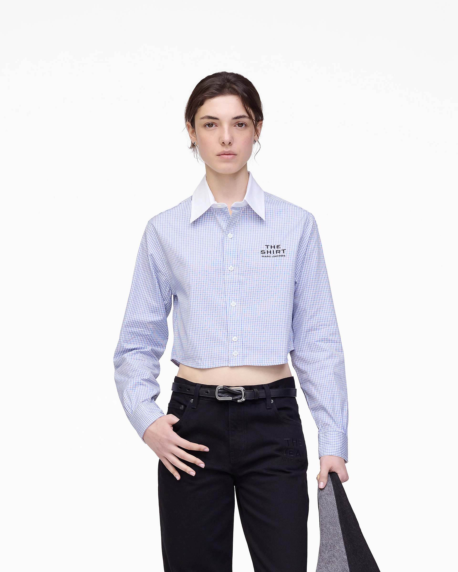 The Cropped Femme Shirt - Blue Multi