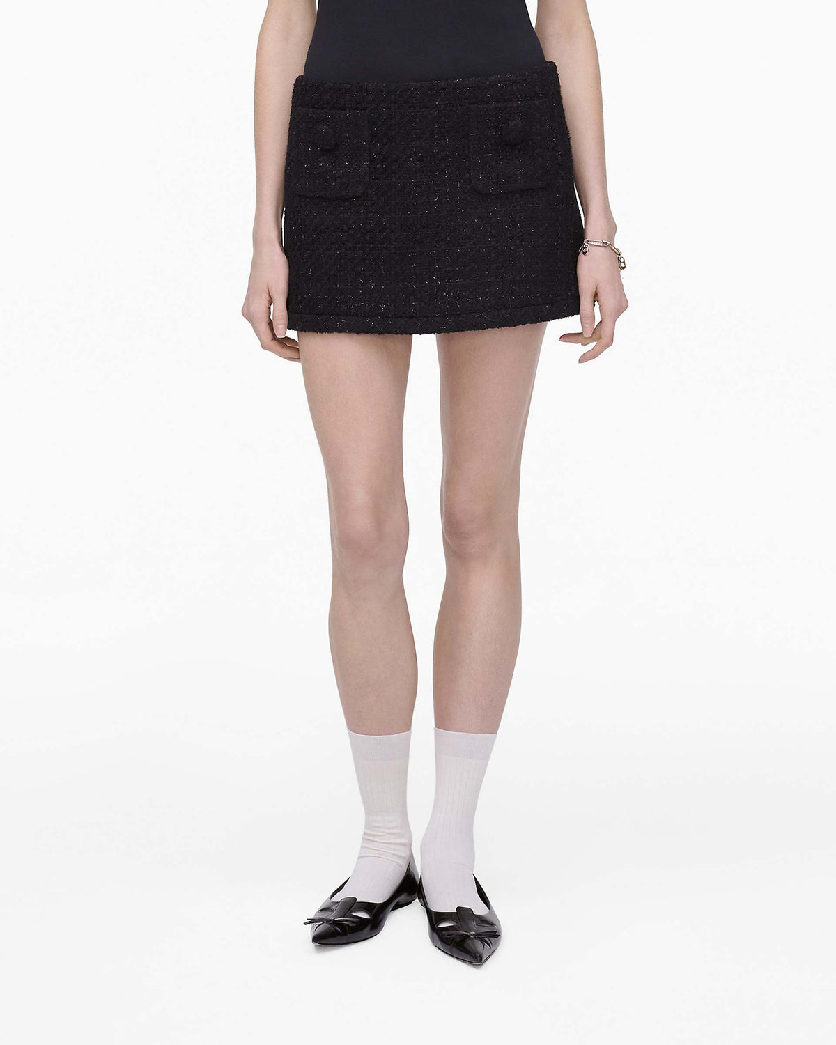 Tweed Mini Skirt - Black