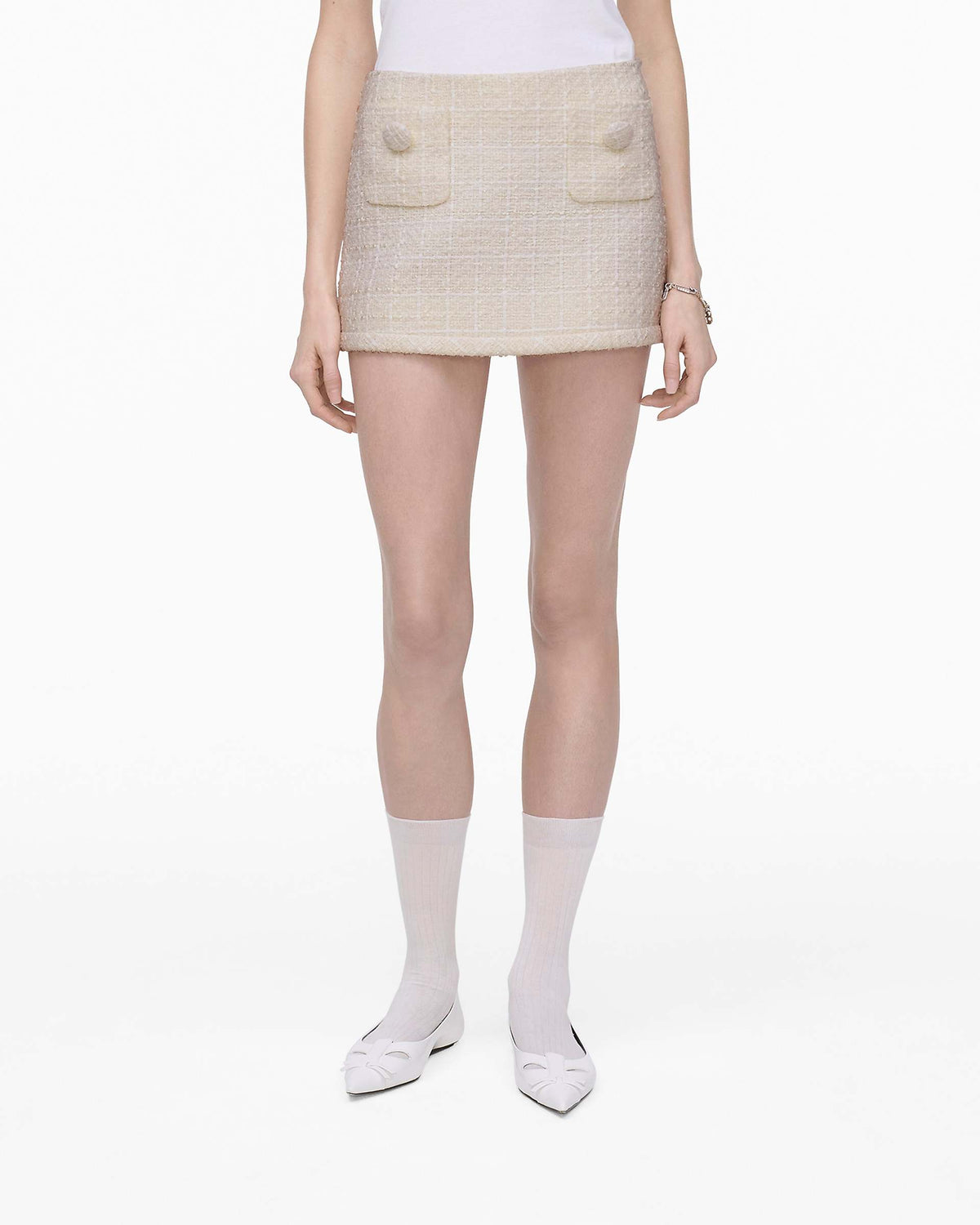 Tweed Mini Skirt - Ivory
